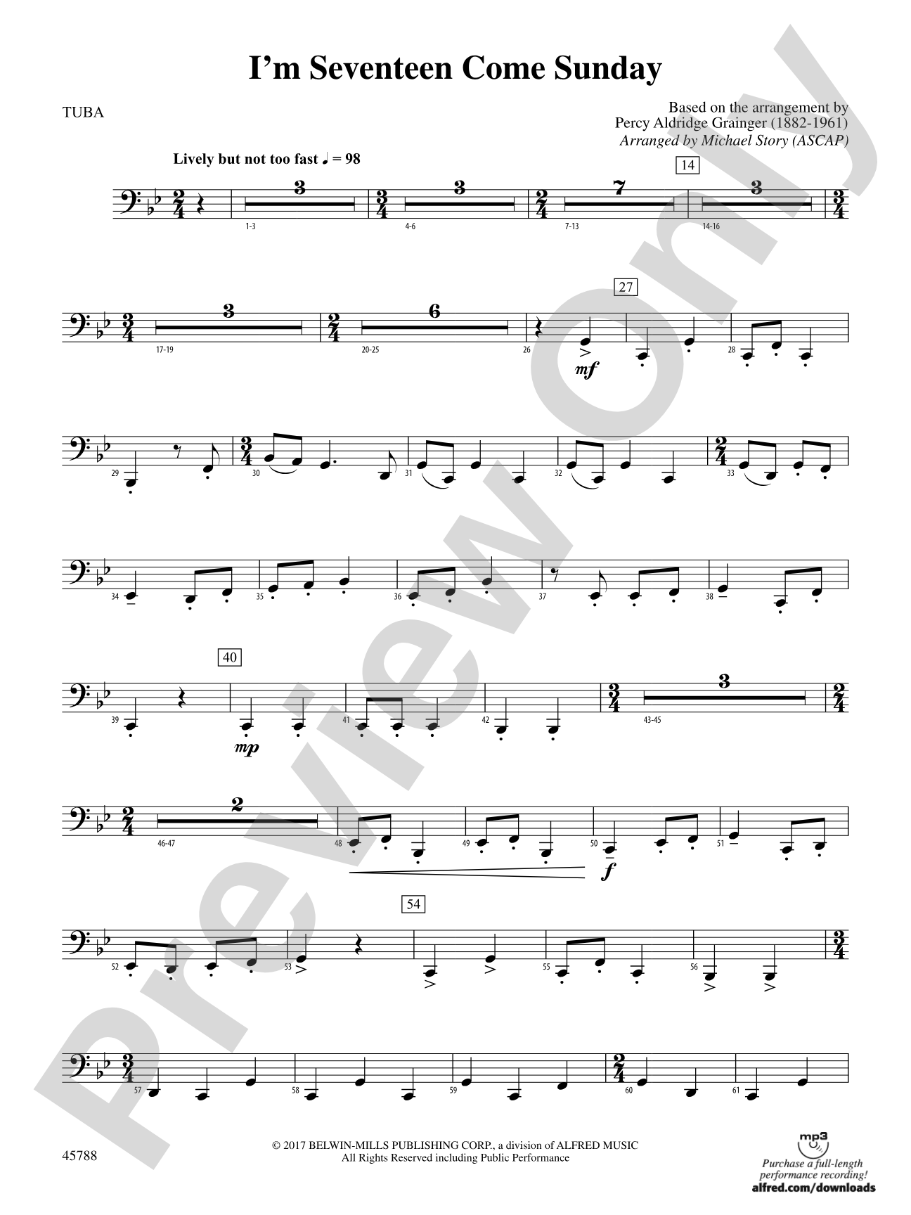 I'm Seventeen Come Sunday: Tuba
