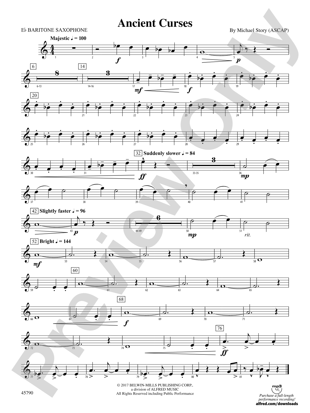 Ancient Curses: E-flat Baritone Saxophone
