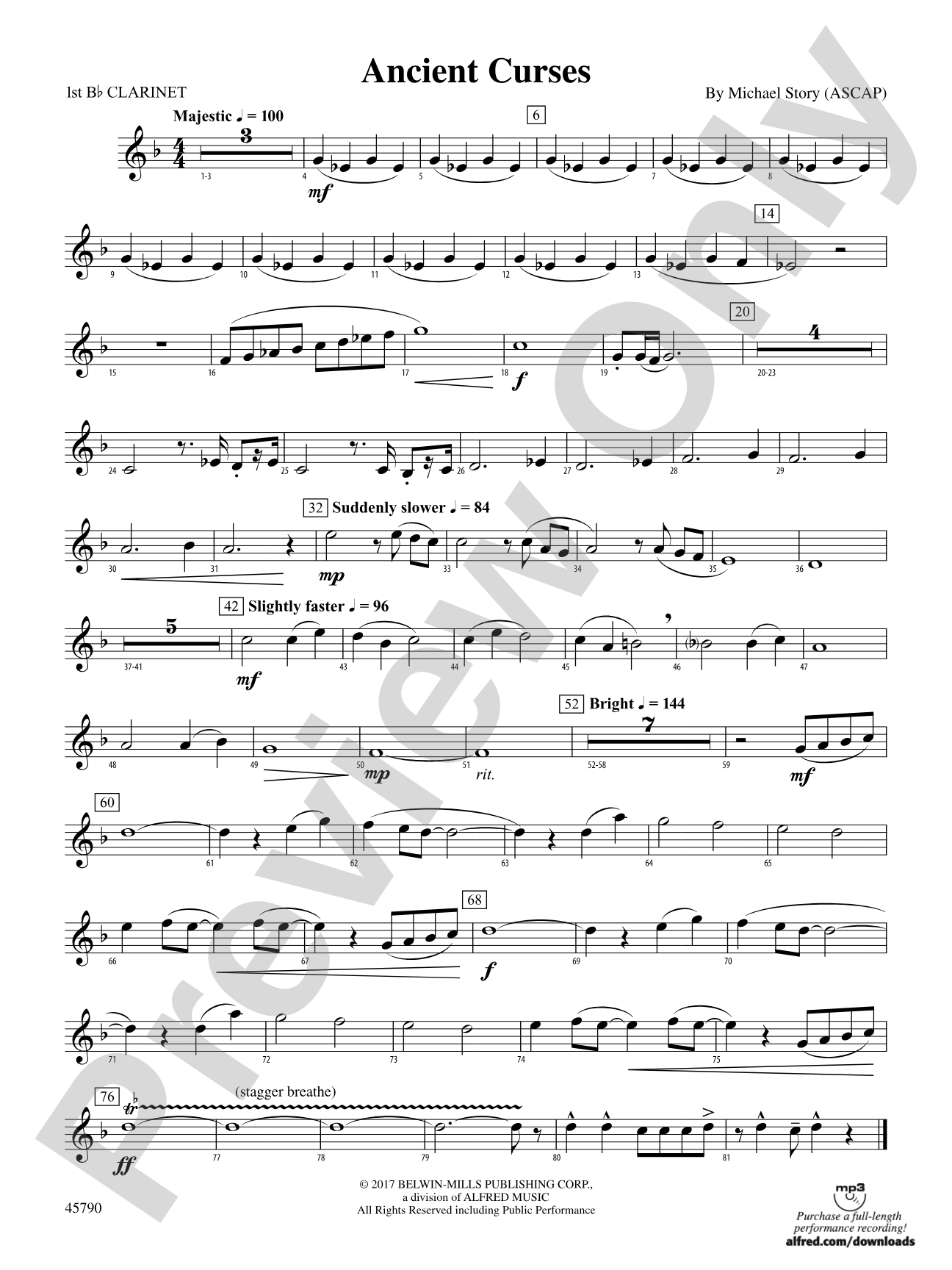 Ancient Curses: 1st B-flat Clarinet