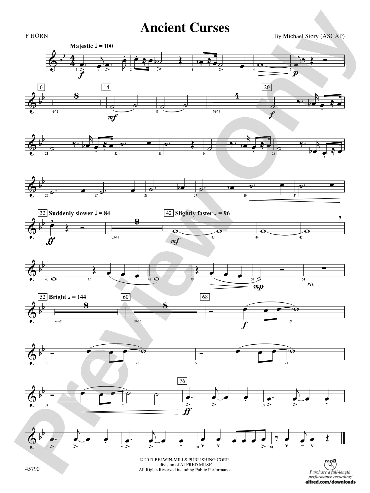 Ancient Curses: 1st F Horn