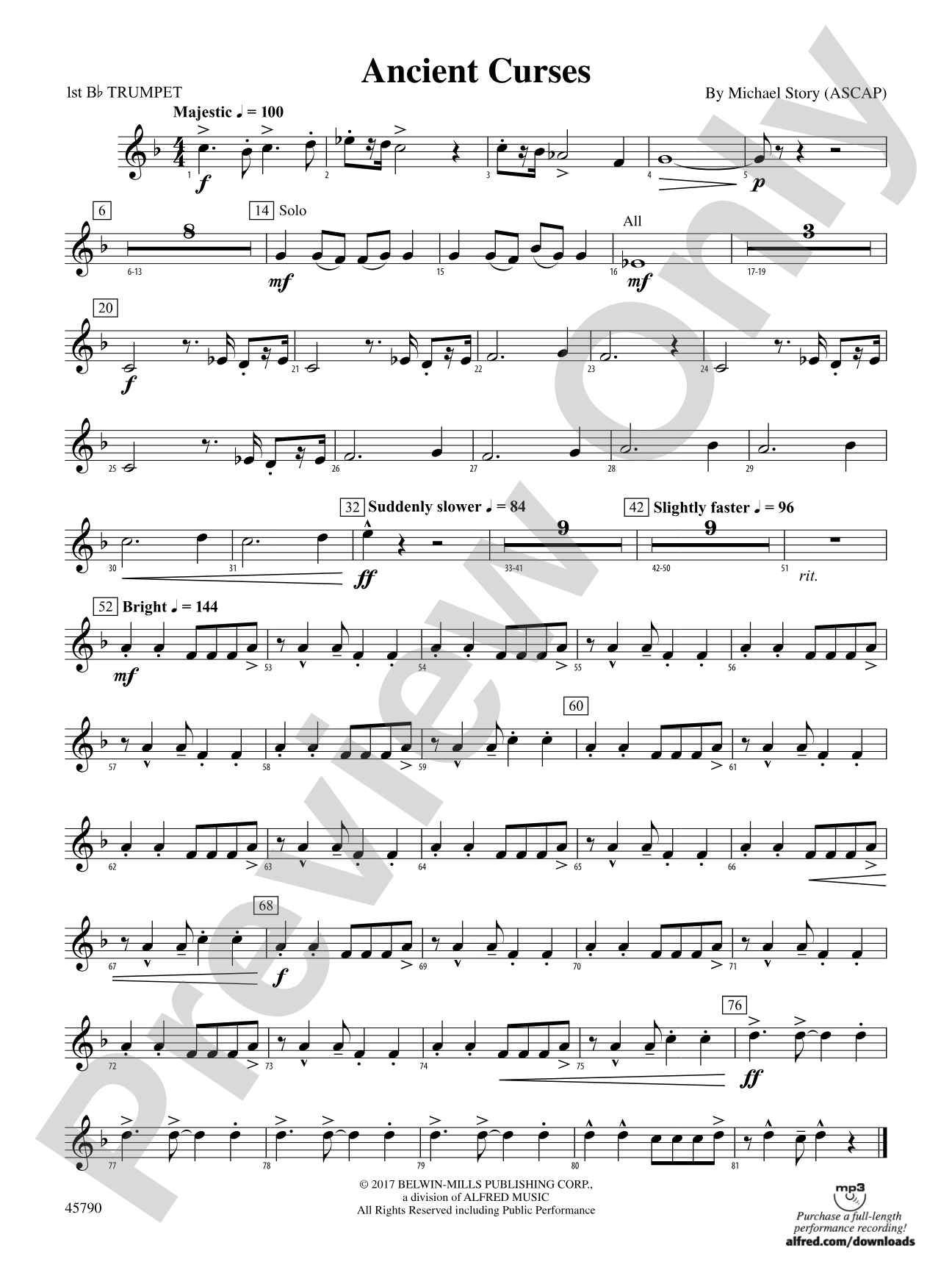 Ancient Curses: 1st B-flat Trumpet