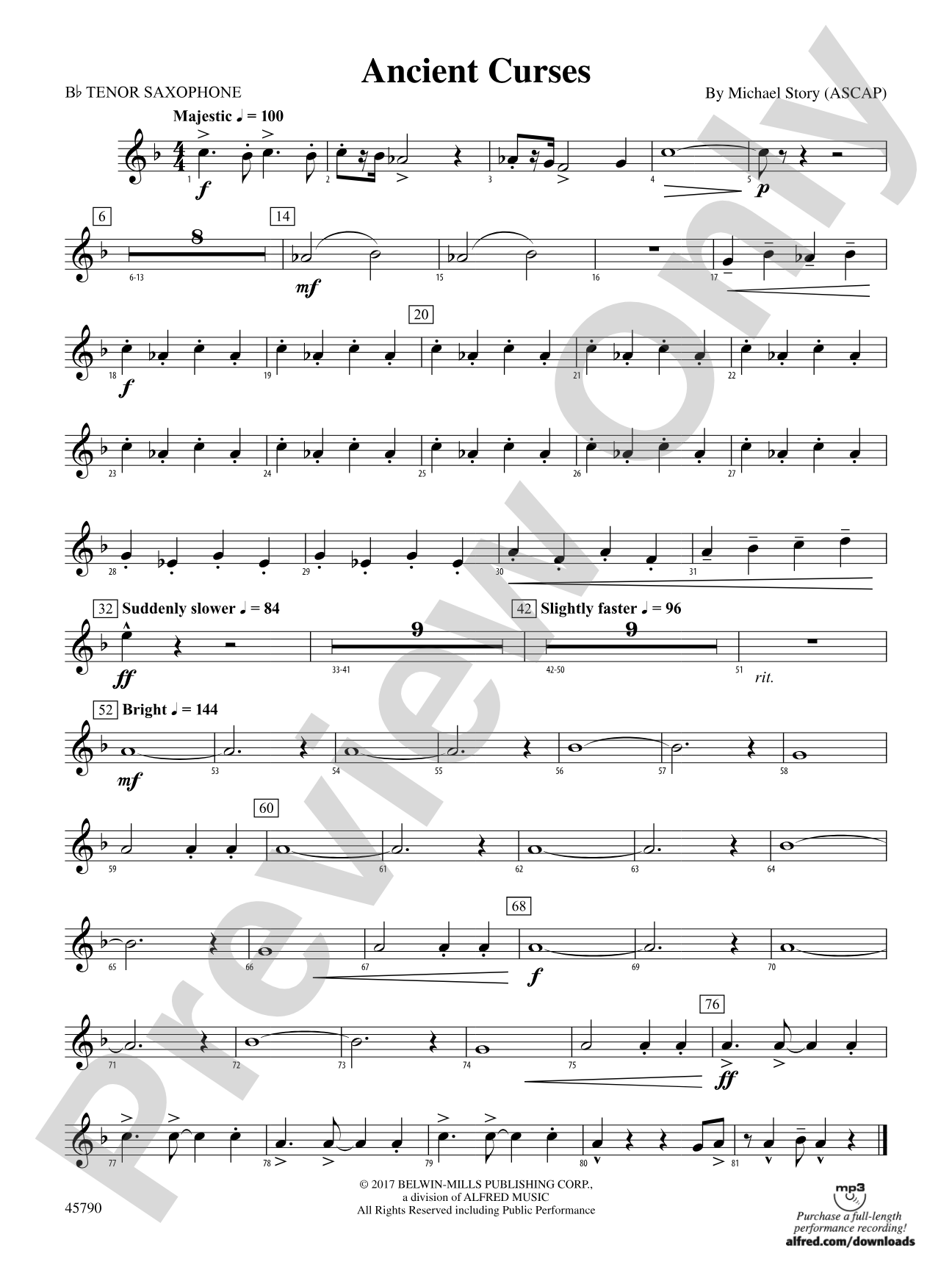 Ancient Curses: B-flat Tenor Saxophone