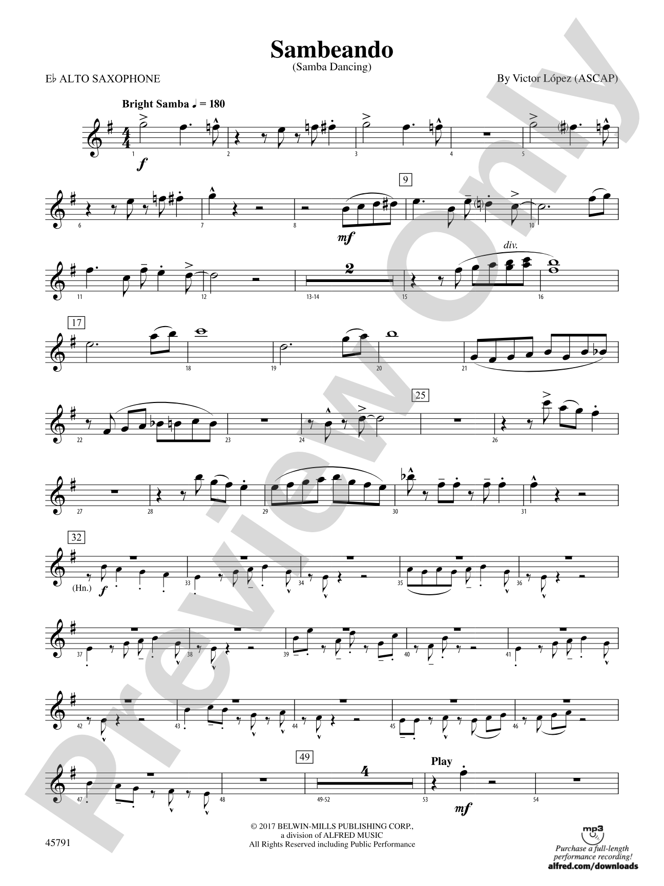 Sambeando: E-flat Alto Saxophone