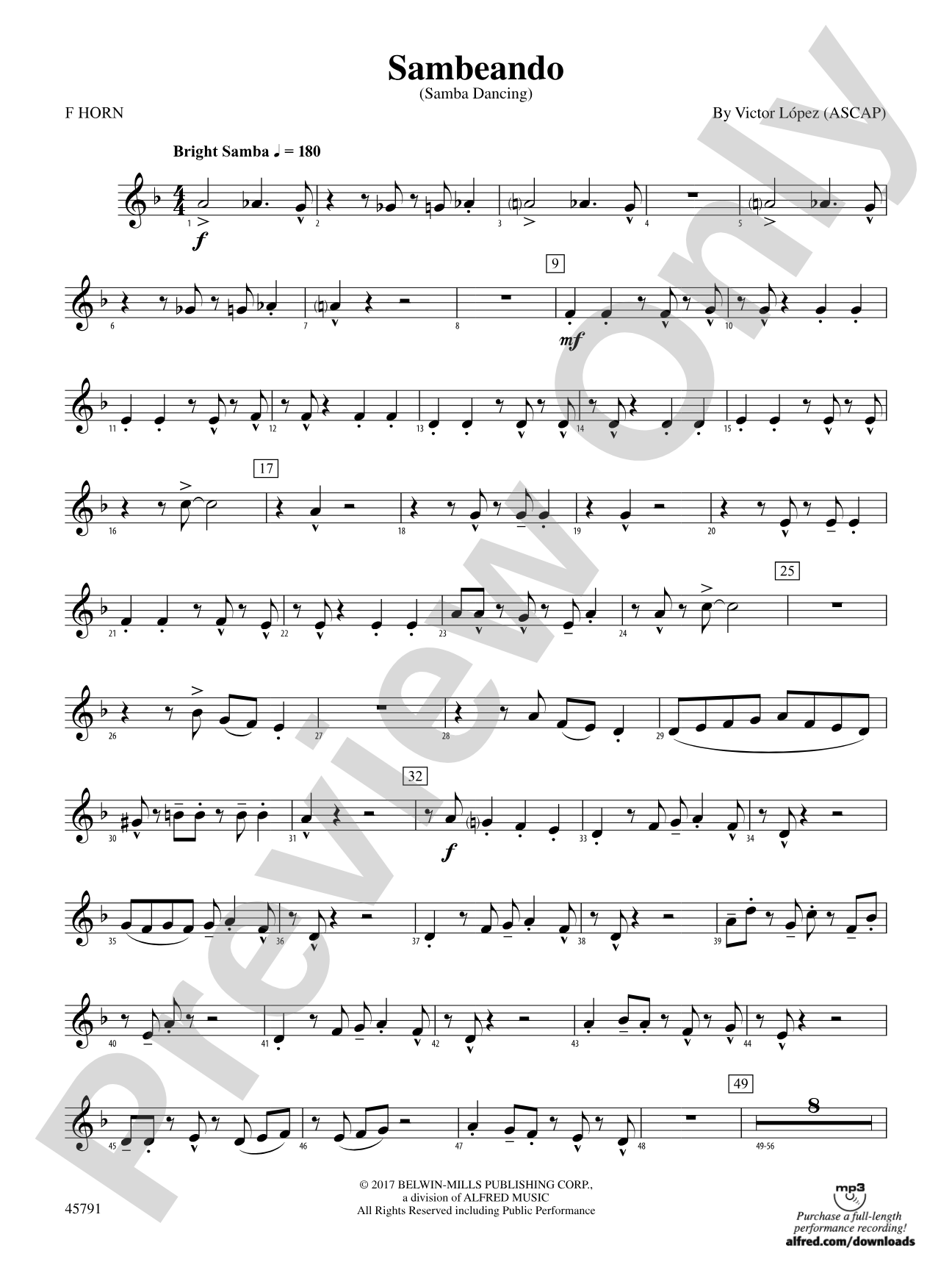 Sambeando: 1st F Horn
