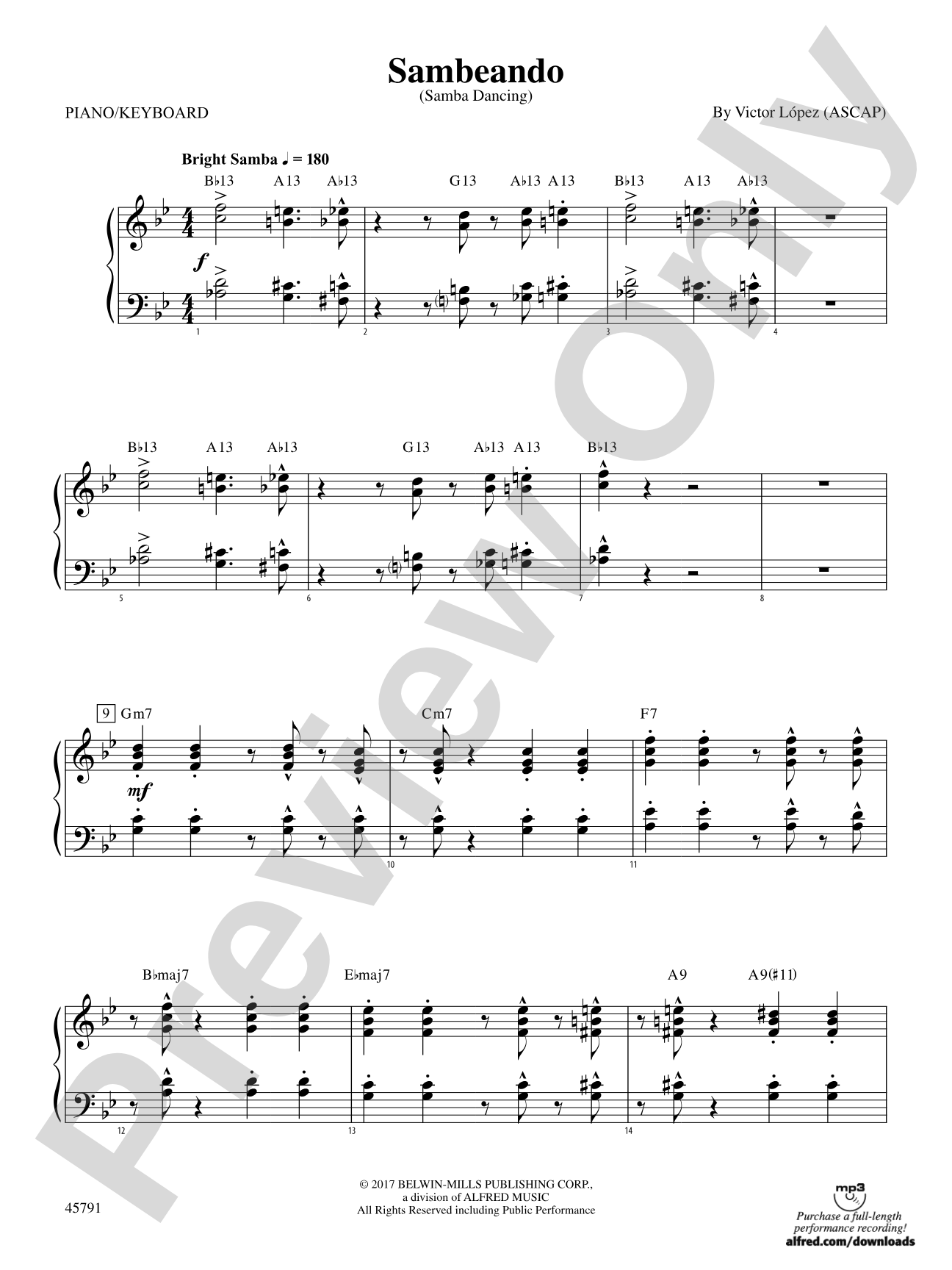 Sambeando: Piano Accompaniment