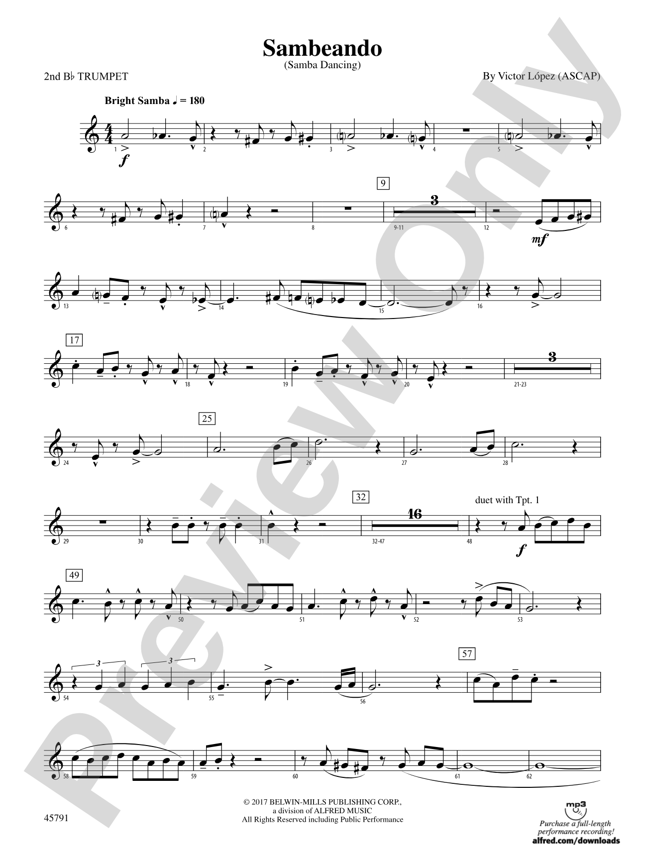 Sambeando: 2nd B-flat Trumpet