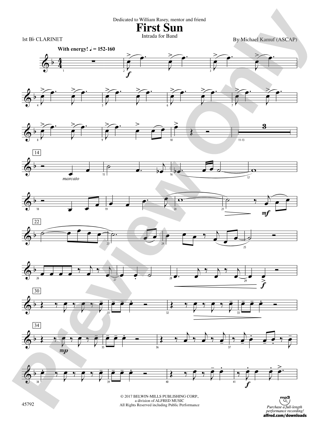 First Sun: 1st B-flat Clarinet