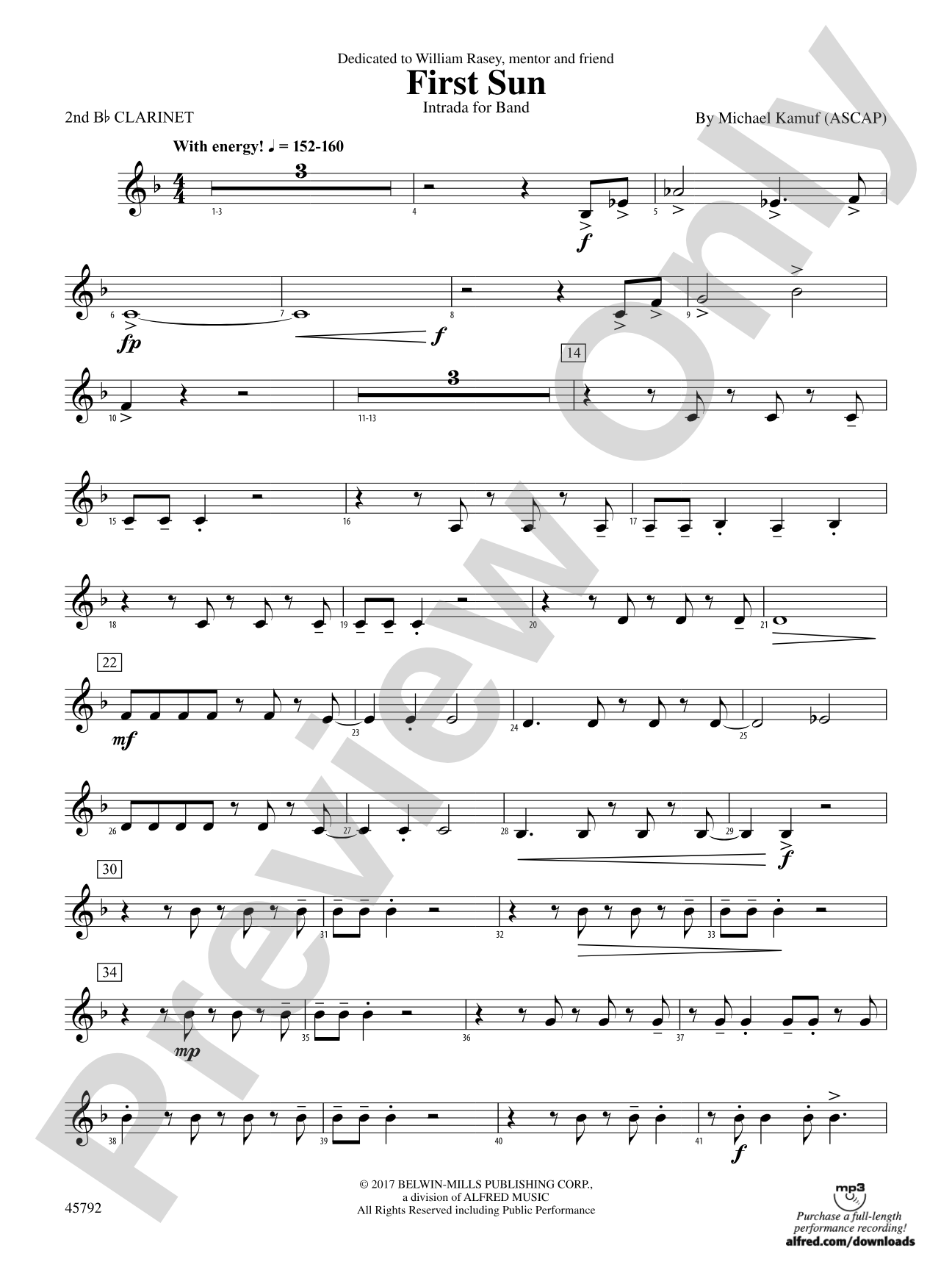 First Sun: 2nd B-flat Clarinet