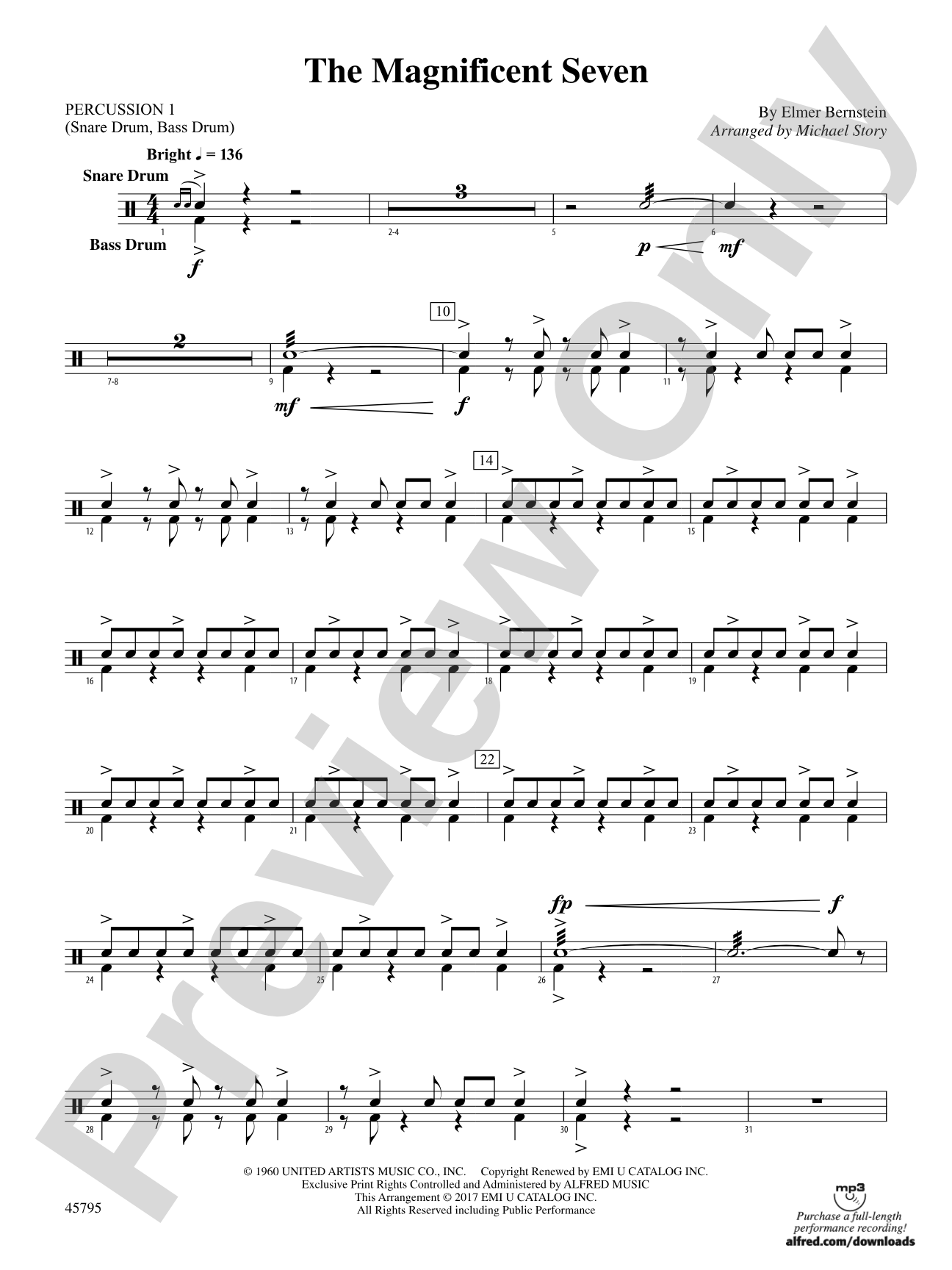 The Magnificent Seven: 1st Percussion