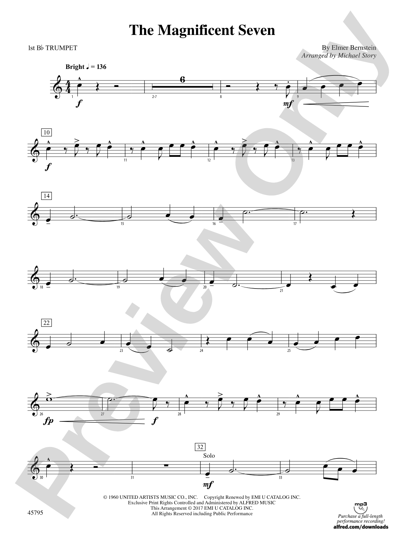 The Magnificent Seven: 1st B-flat Trumpet