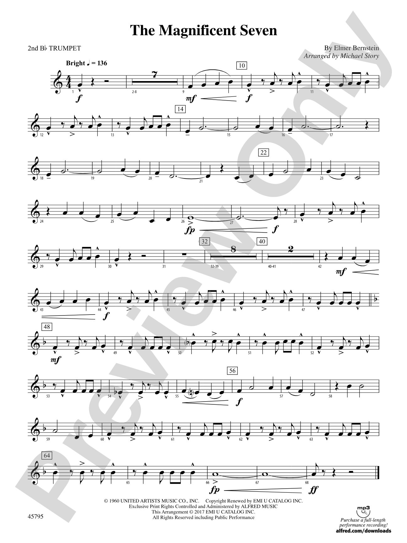 The Magnificent Seven: 2nd B-flat Trumpet