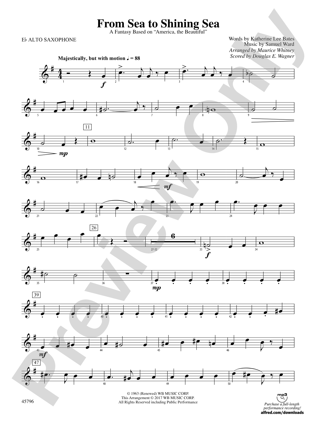 From Sea to Shining Sea: E-flat Alto Saxophone