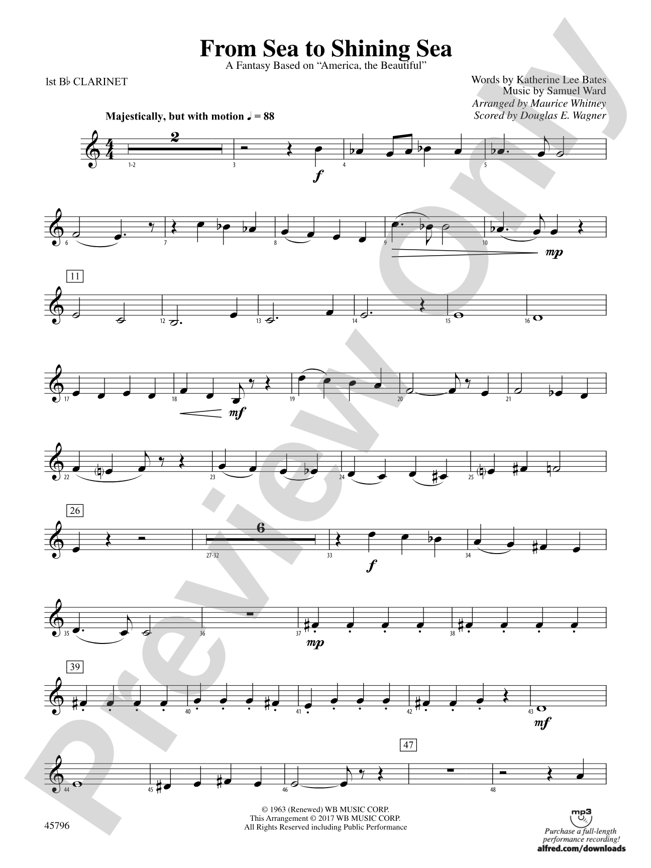 From Sea to Shining Sea: 1st B-flat Clarinet