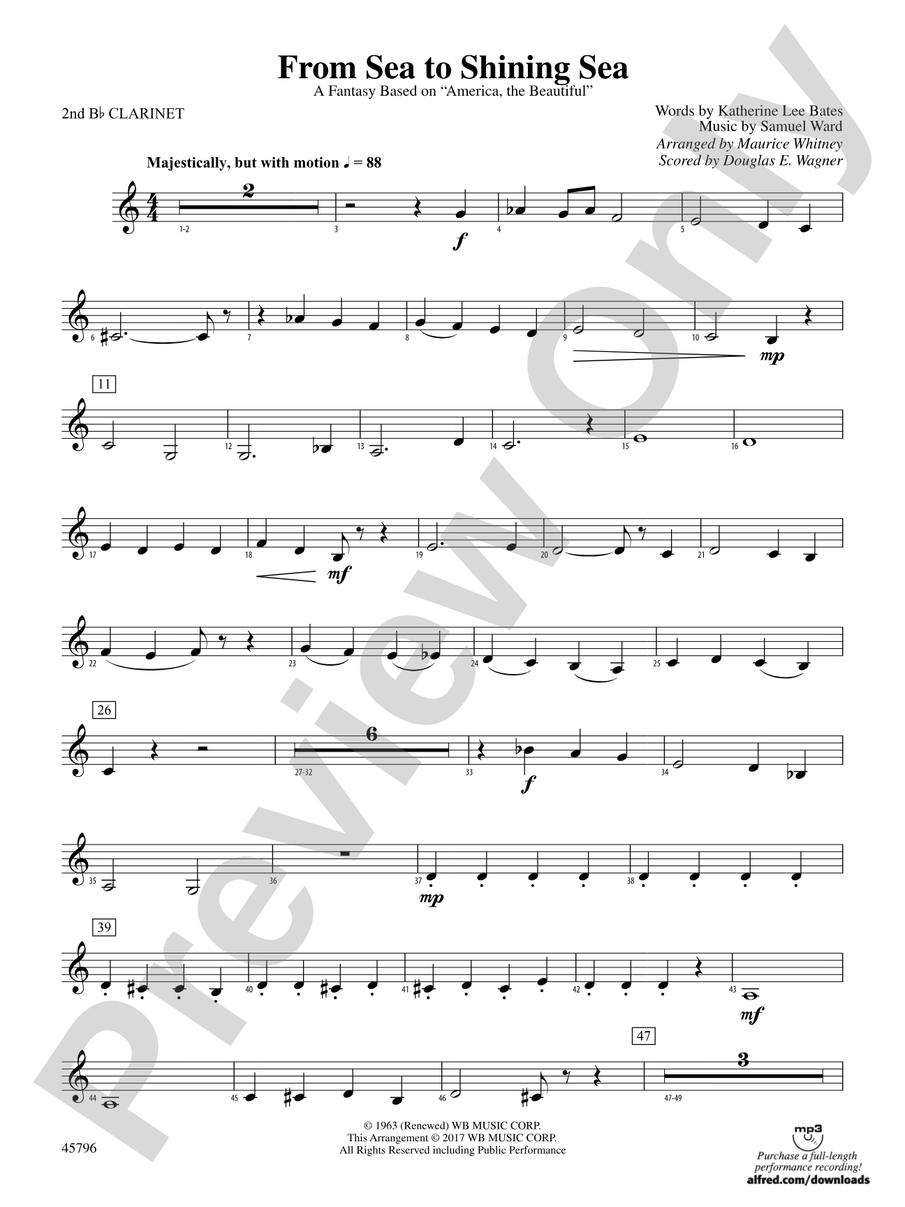 From Sea to Shining Sea: 2nd B-flat Clarinet