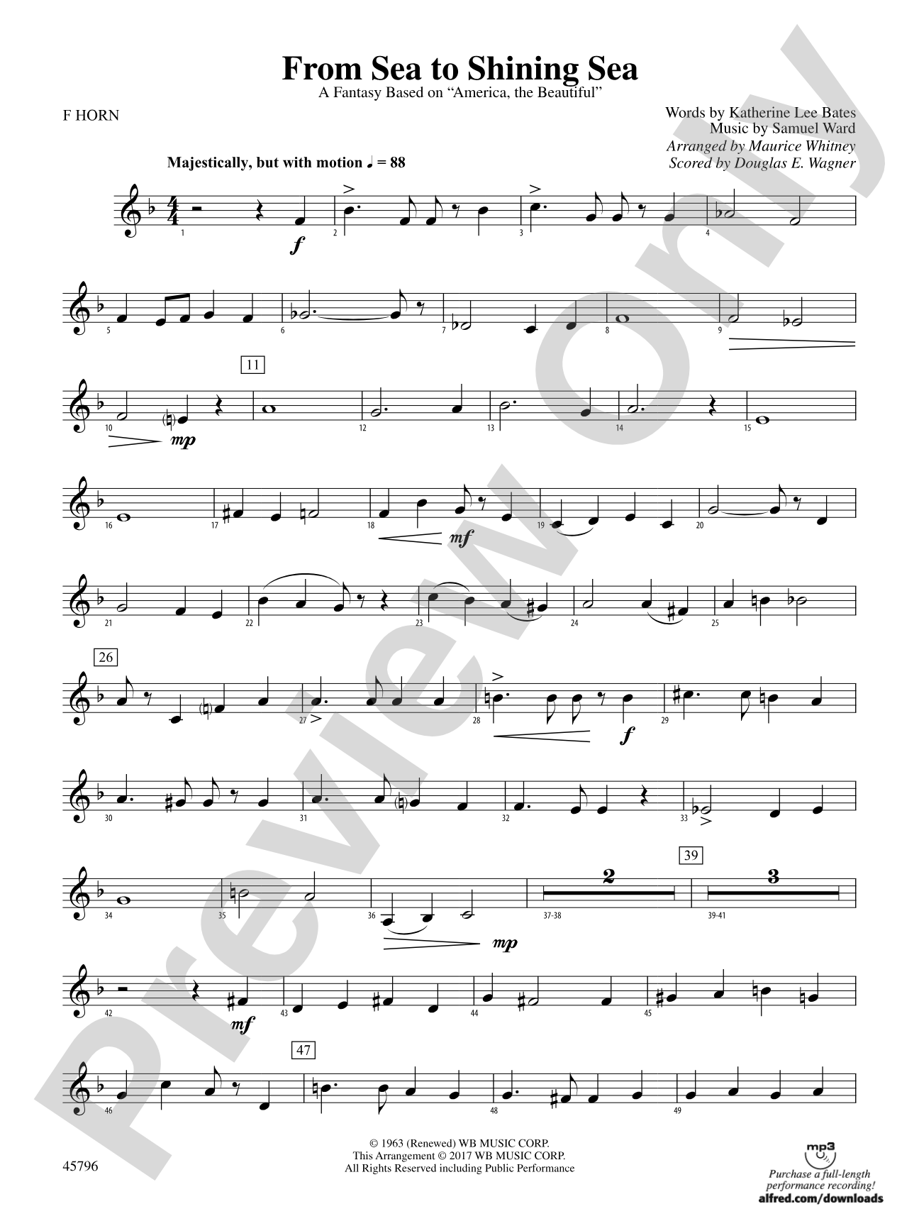 From Sea to Shining Sea: 1st F Horn