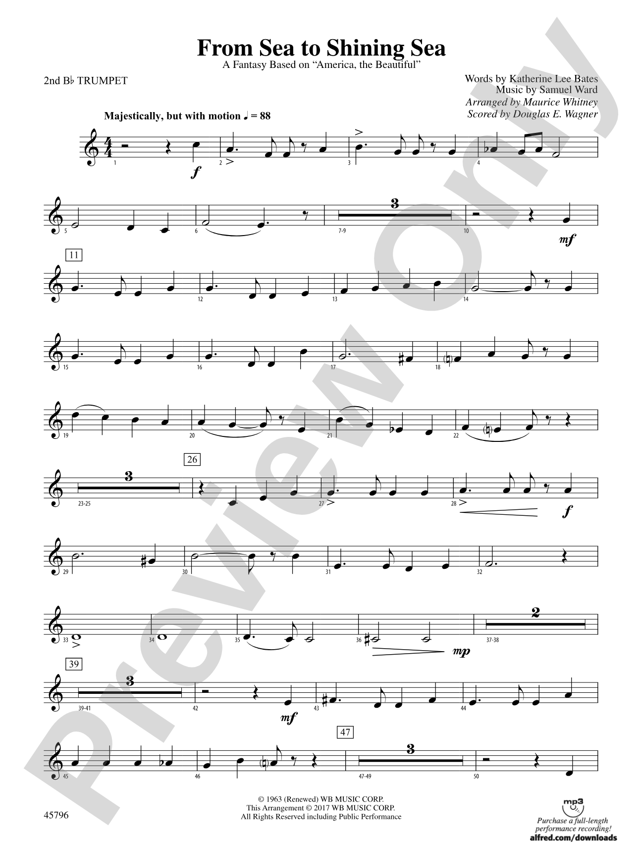 From Sea to Shining Sea: 2nd B-flat Trumpet