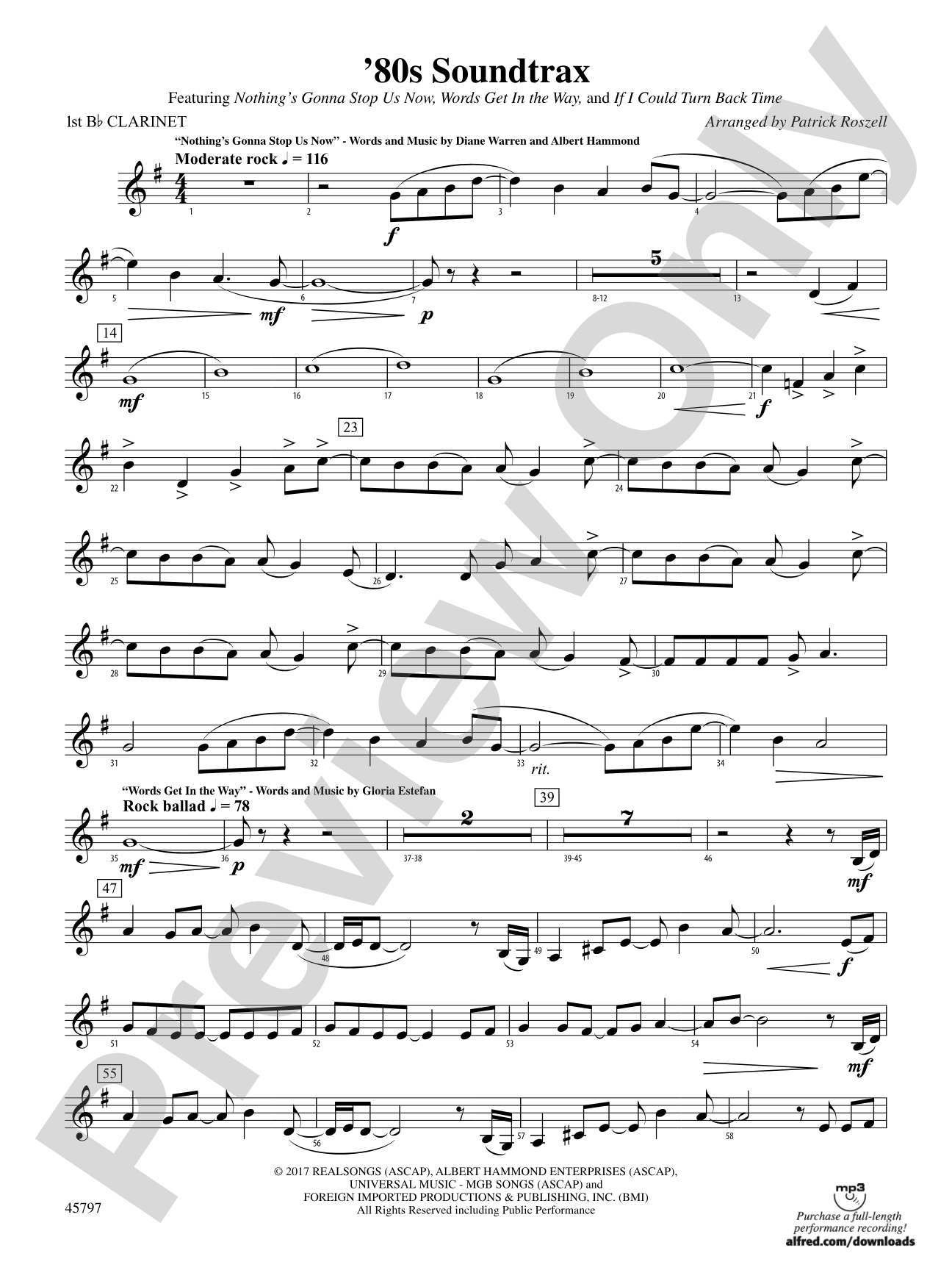 '80s Soundtrax: 1st B-flat Clarinet