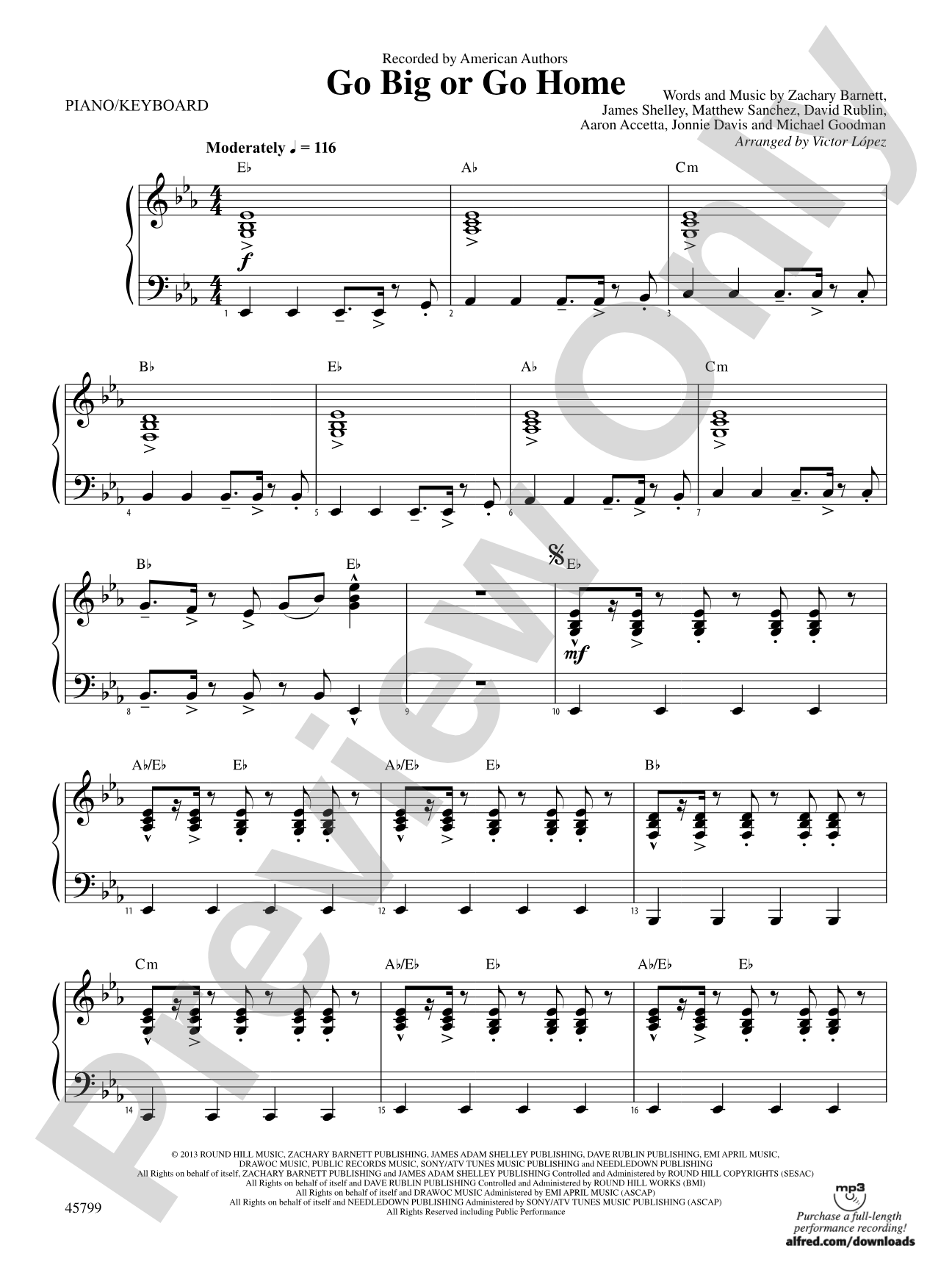 Go Big or Go Home: Piano Accompaniment