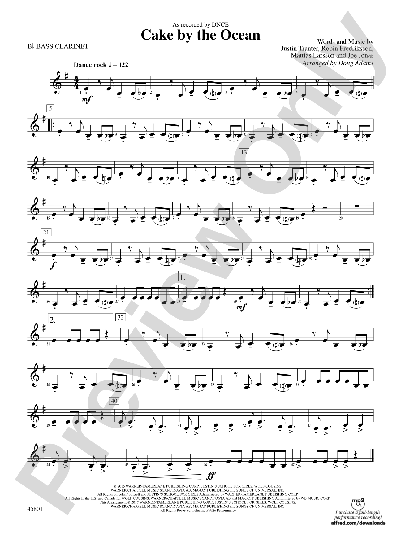 Cake by the Ocean: B-flat Bass Clarinet