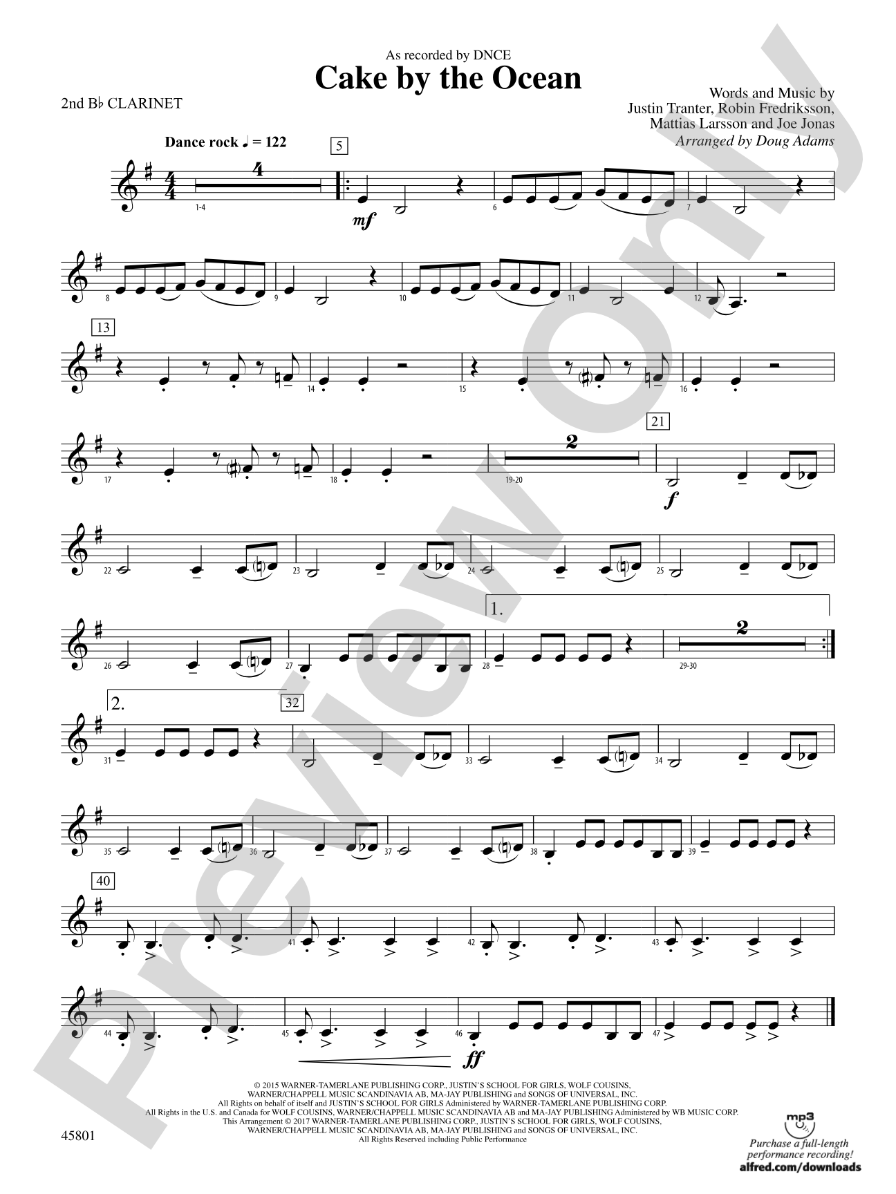 Cake by the Ocean: 2nd B-flat Clarinet