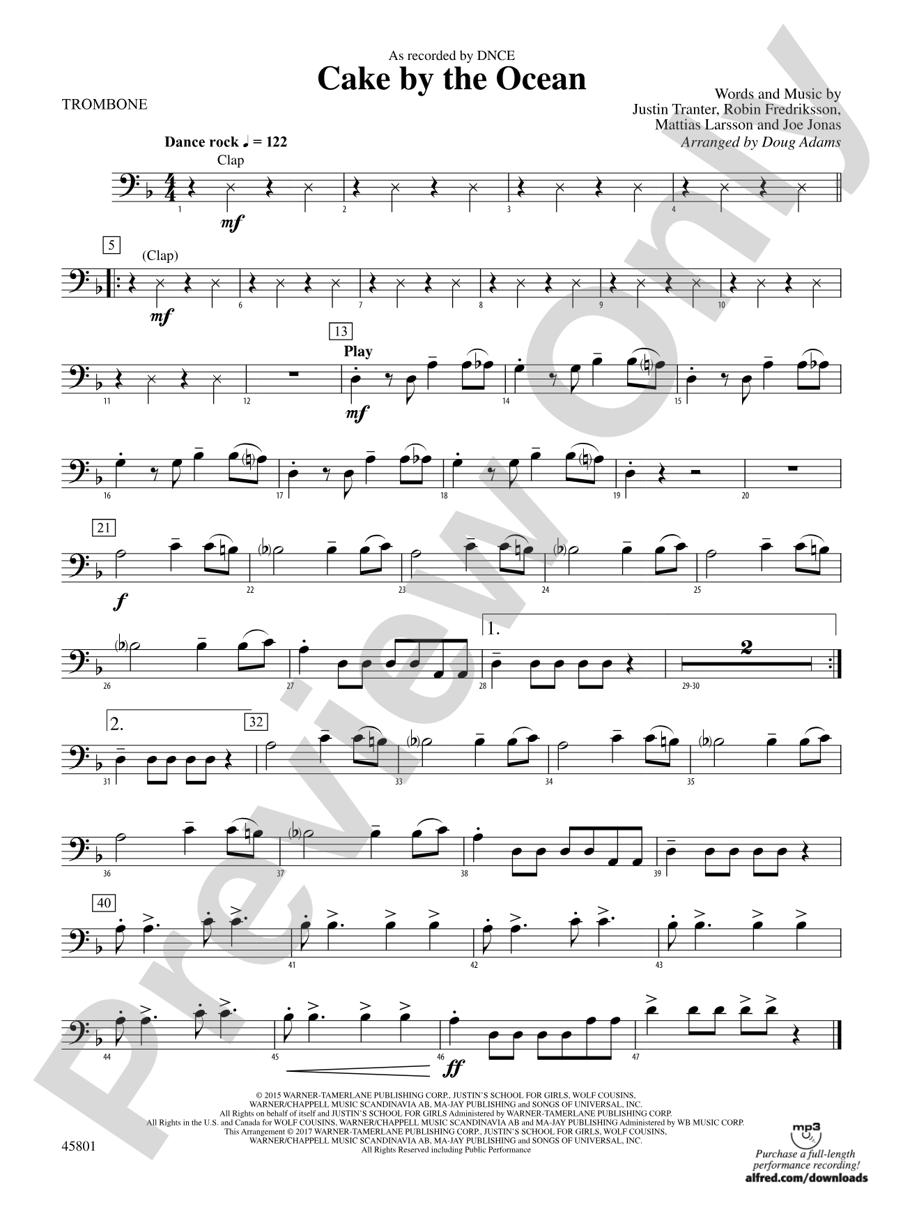 Cake by the Ocean: 1st Trombone