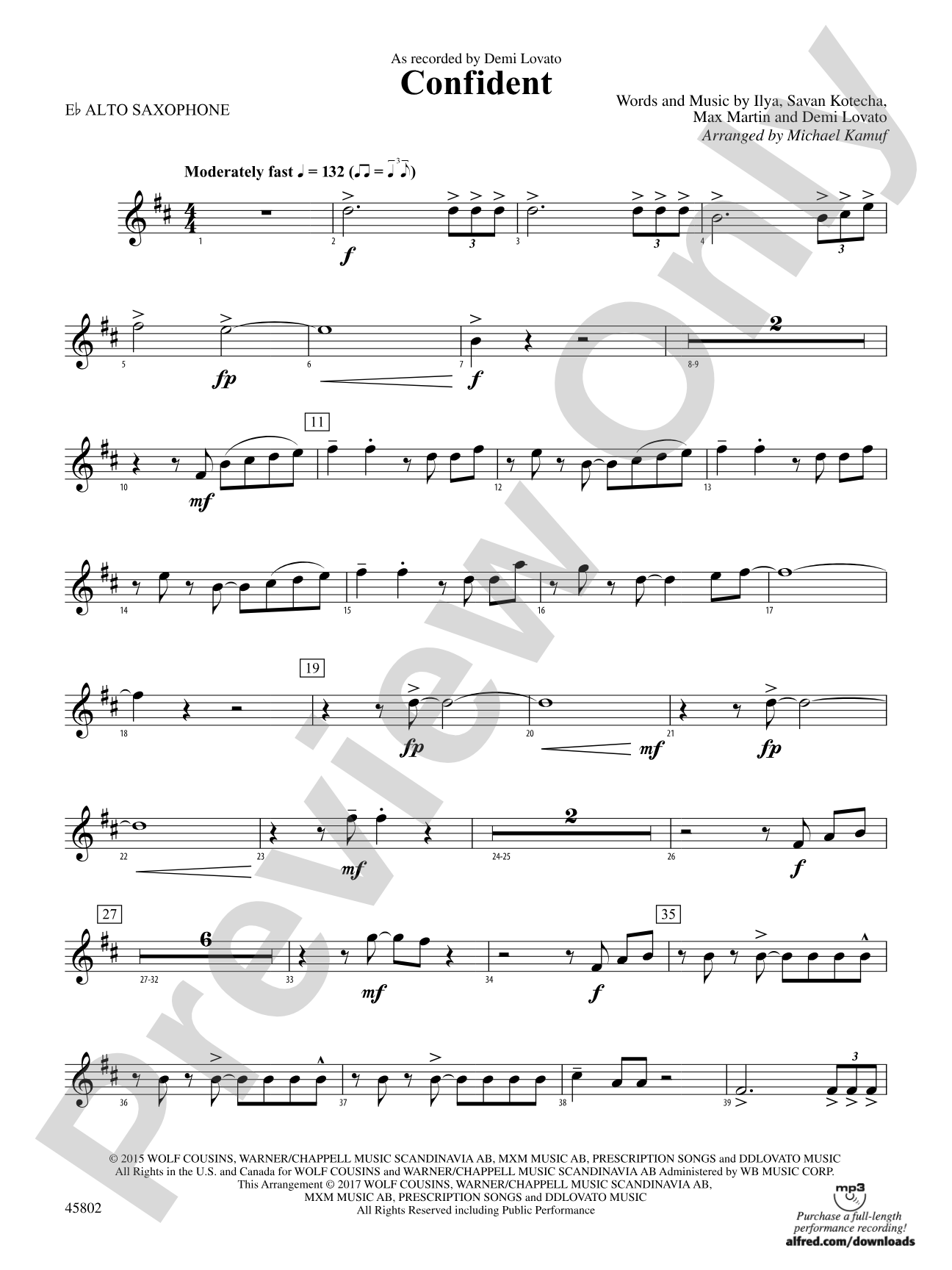 Confident: E-flat Alto Saxophone