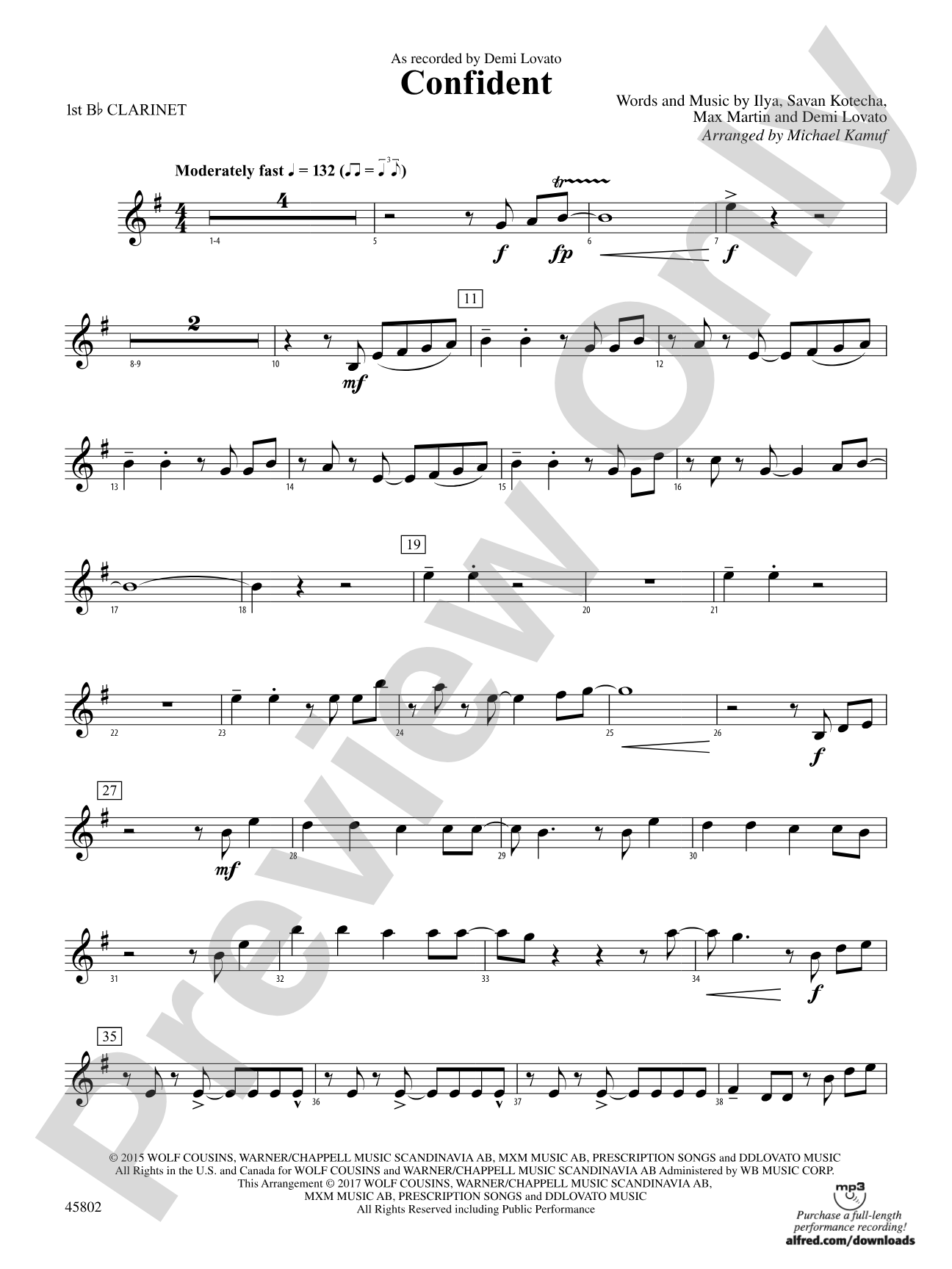 Confident: 1st B-flat Clarinet