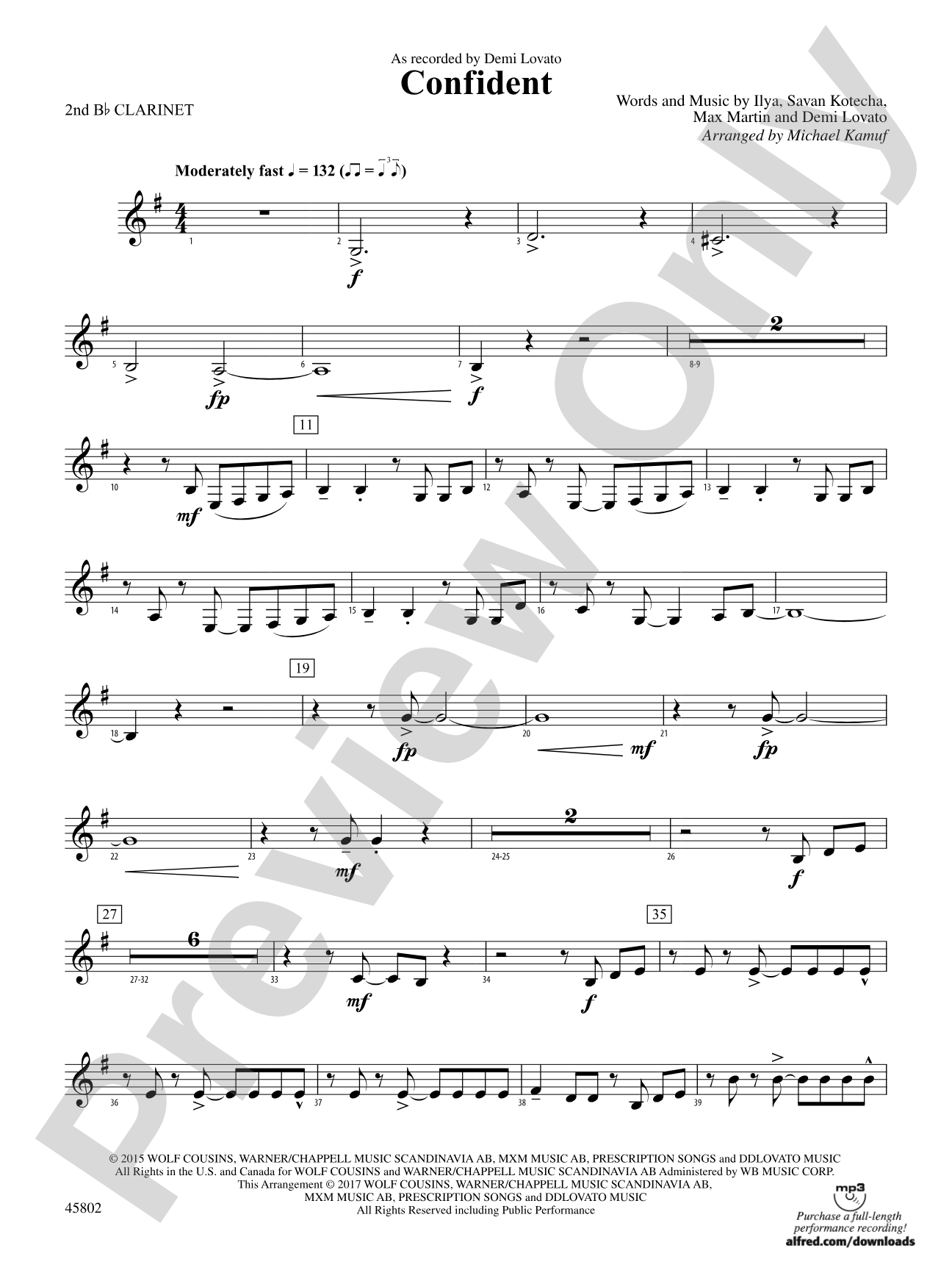 Confident: 2nd B-flat Clarinet