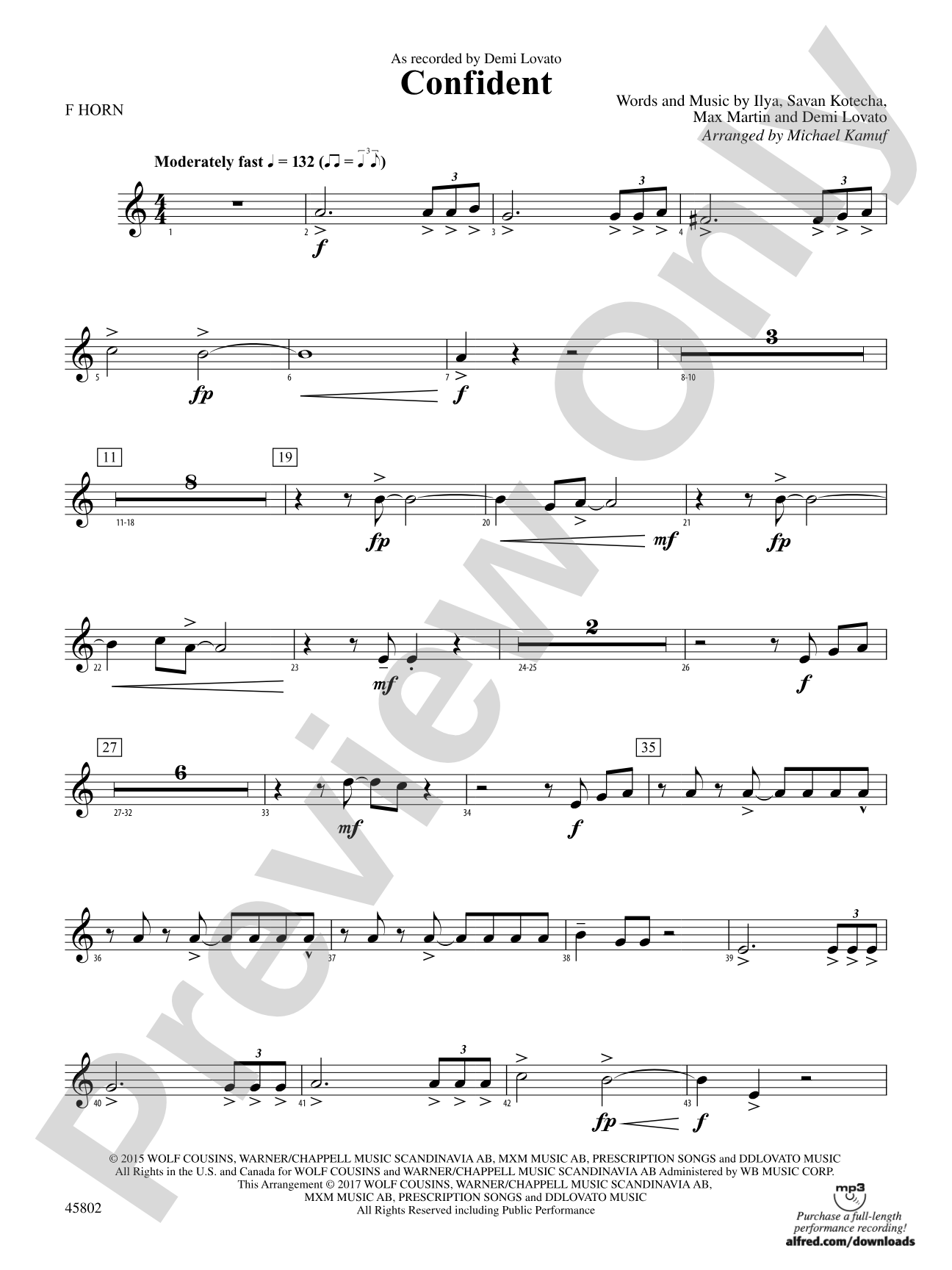Confident: 1st F Horn