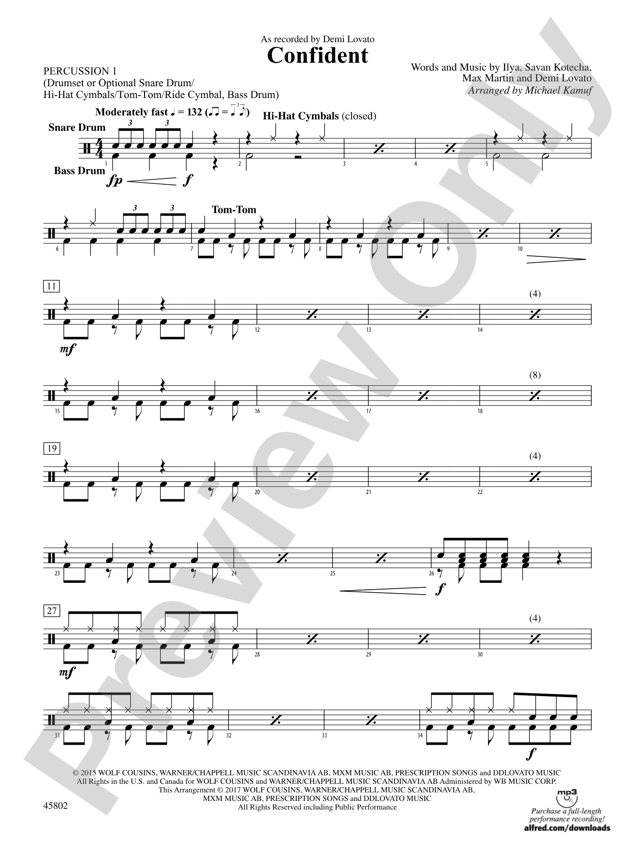 Confident: 1st Percussion