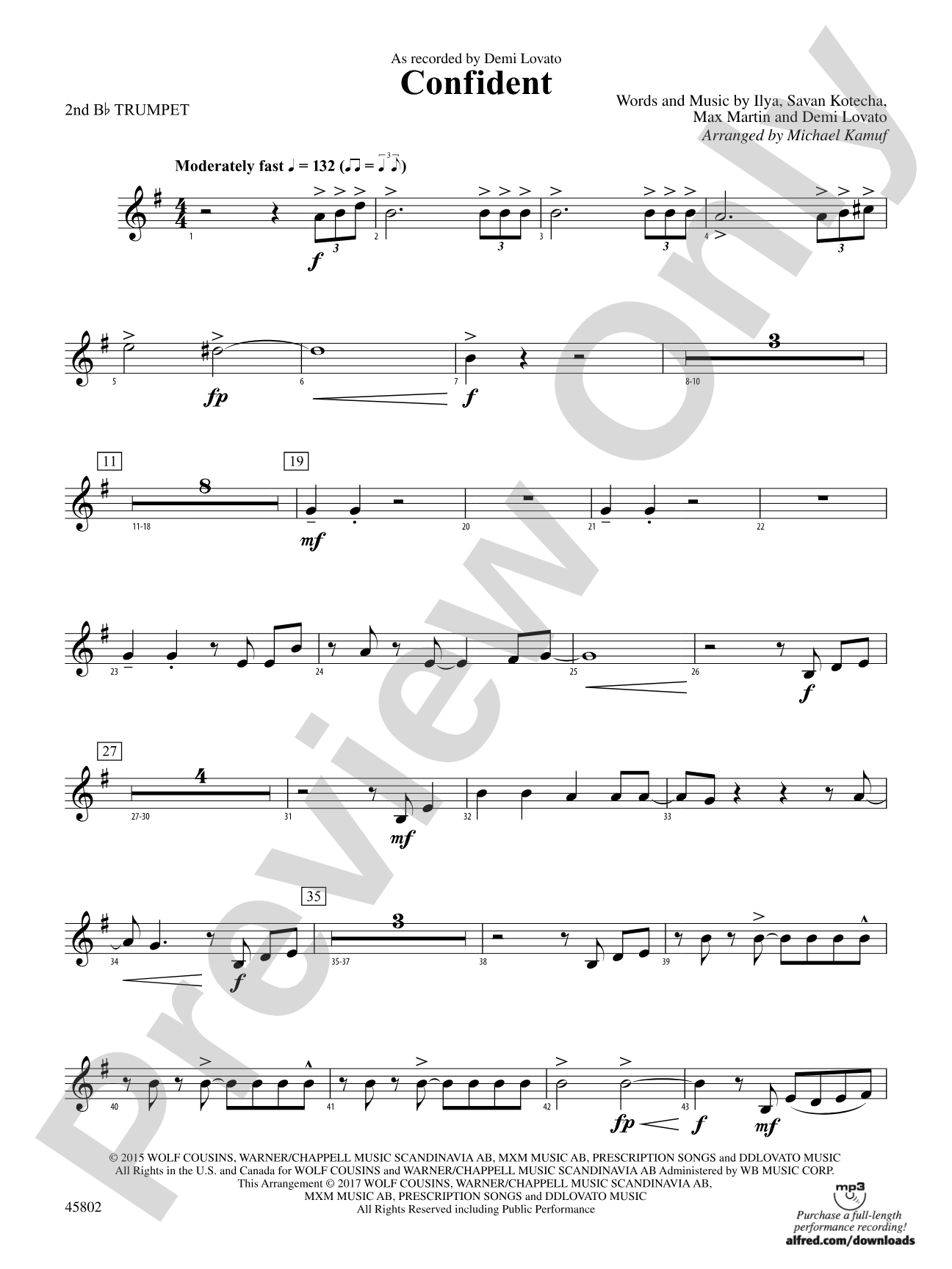 Confident: 2nd B-flat Trumpet