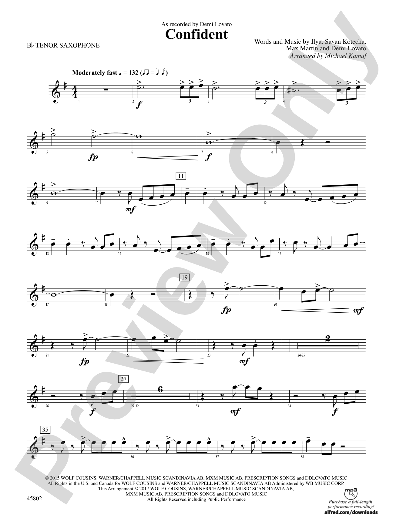 Confident: B-flat Tenor Saxophone