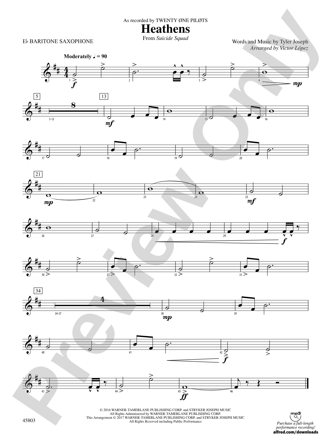 Heathens: E-flat Baritone Saxophone