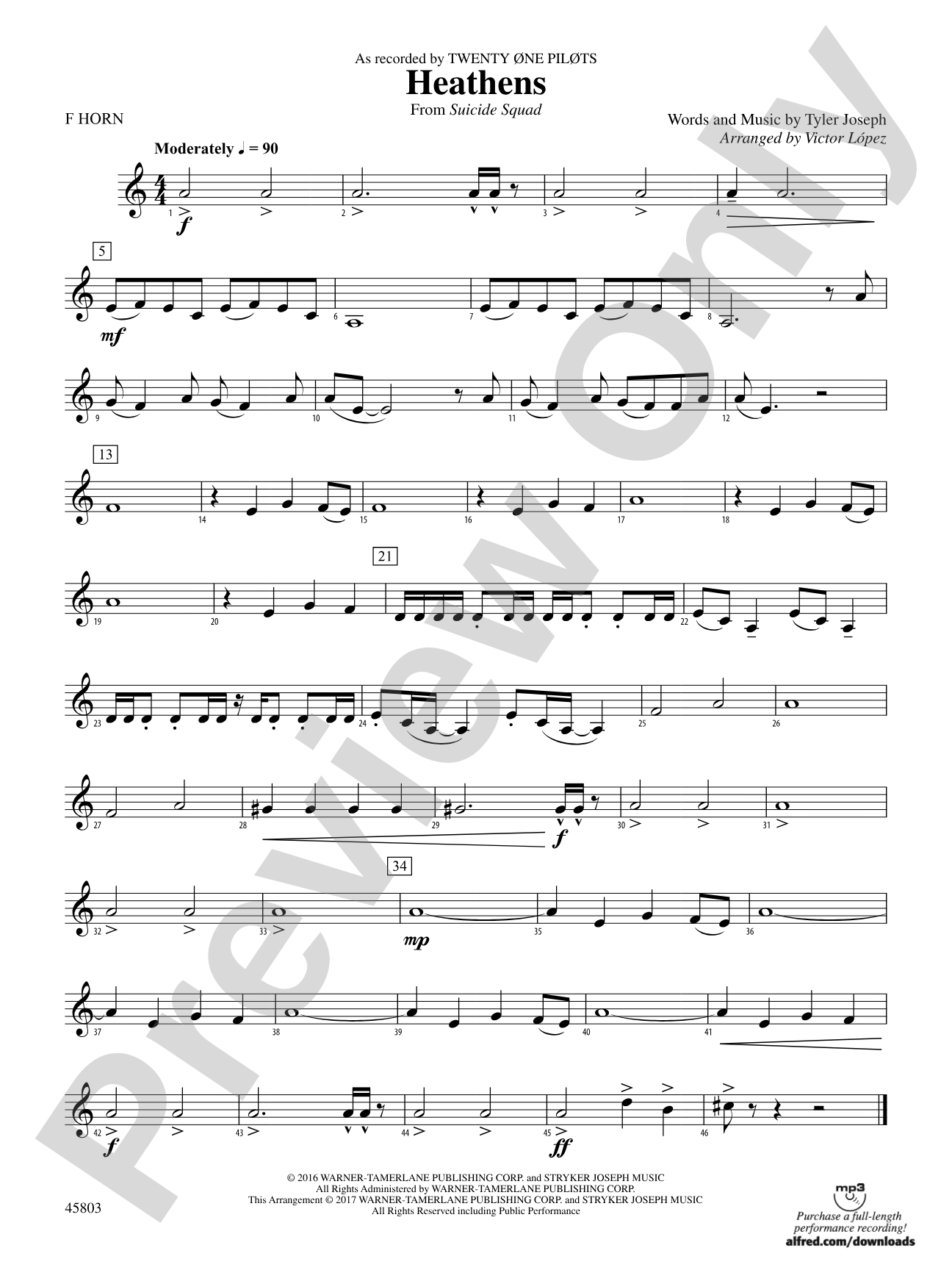 Heathens: 1st F Horn