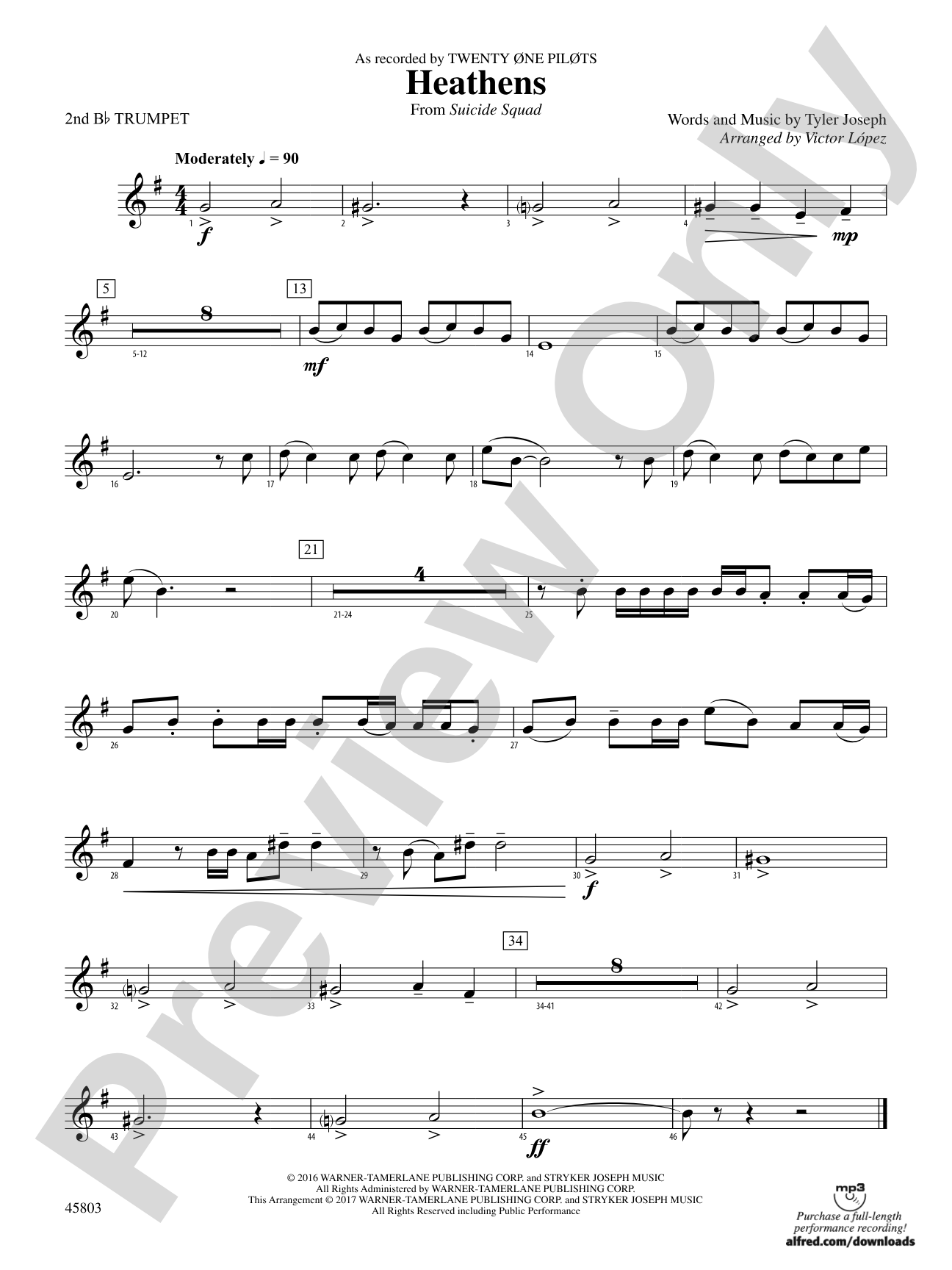 Heathens: 2nd B-flat Trumpet
