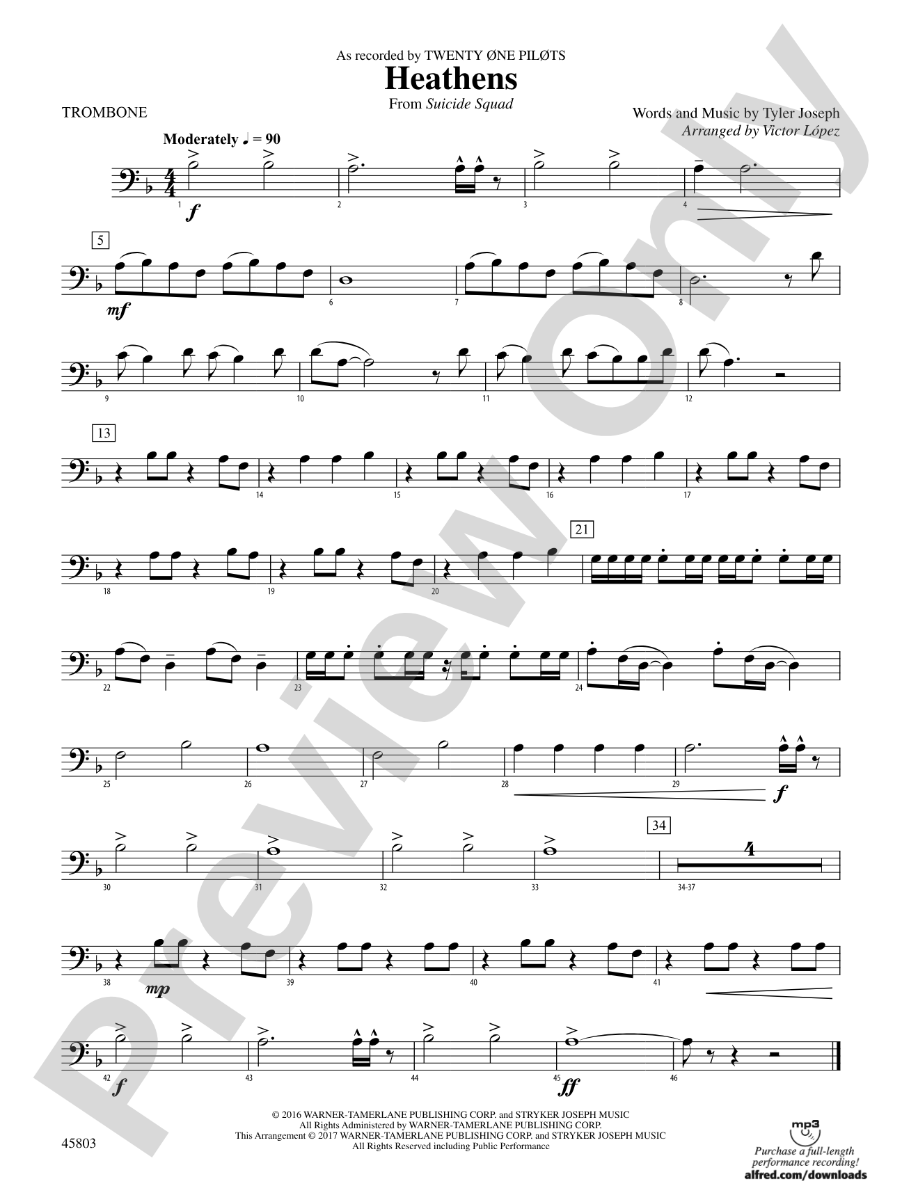 Heathens: 1st Trombone
