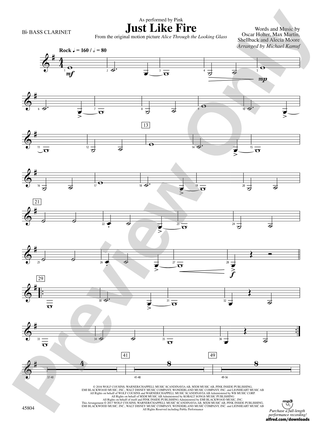 Just Like Fire: B-flat Bass Clarinet