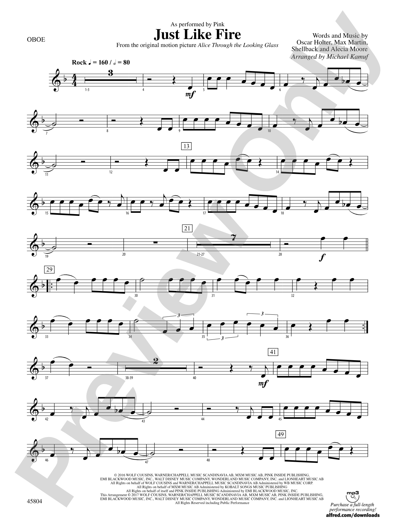 Just Like Fire: Oboe