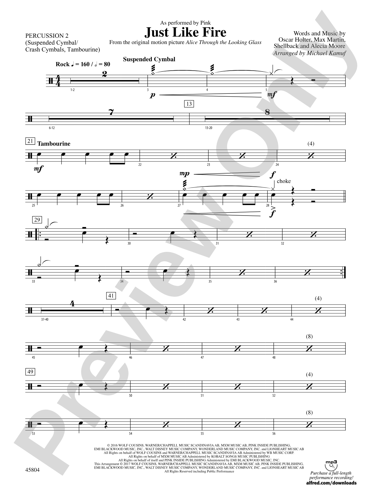 Just Like Fire: 2nd Percussion