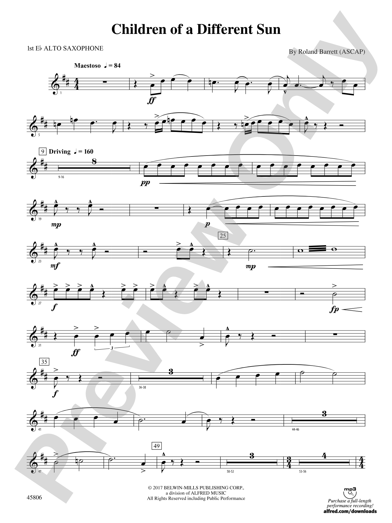 Children of a Different Sun: E-flat Alto Saxophone