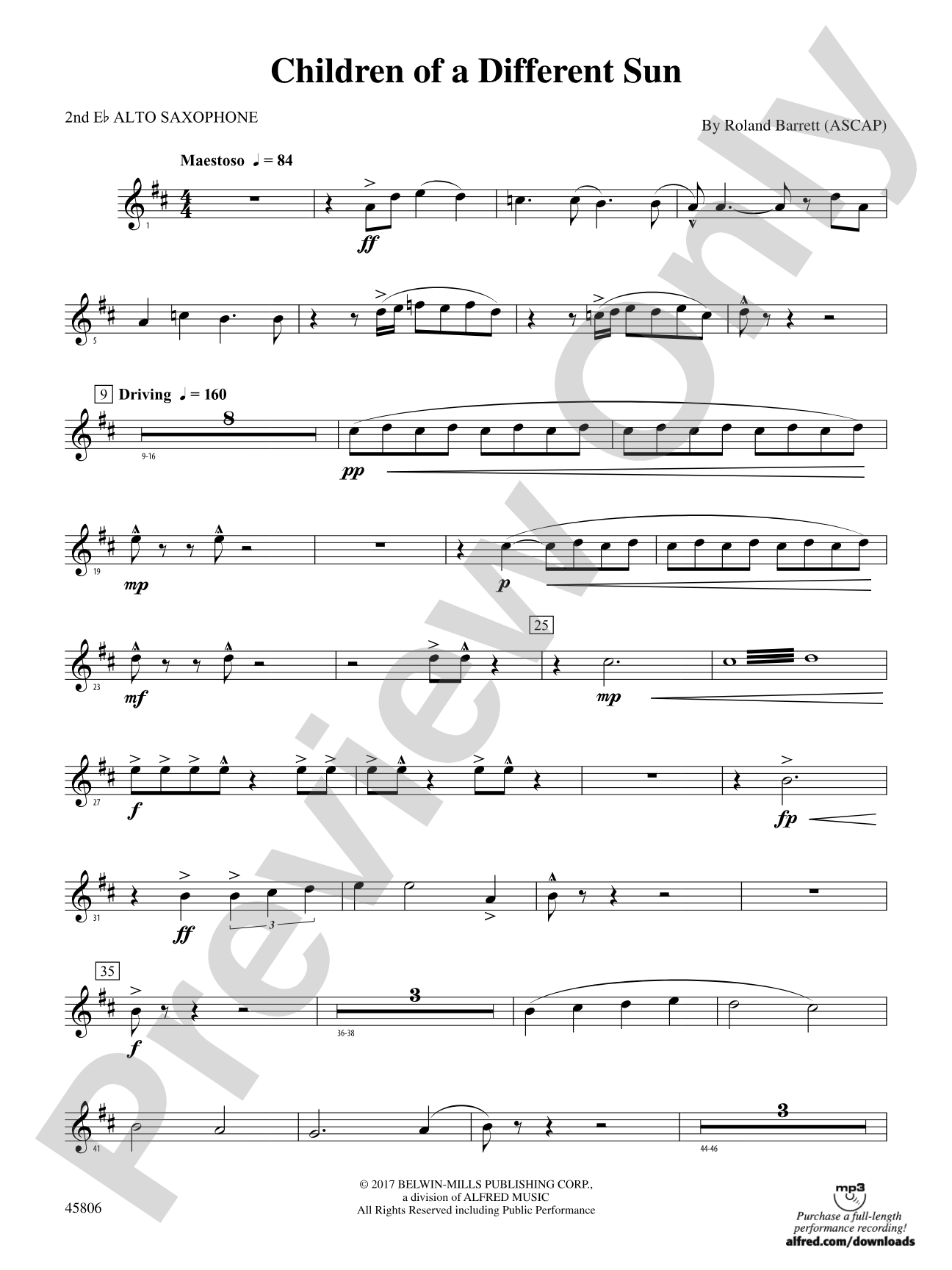 Children of a Different Sun: 2nd E-flat Alto Saxophone