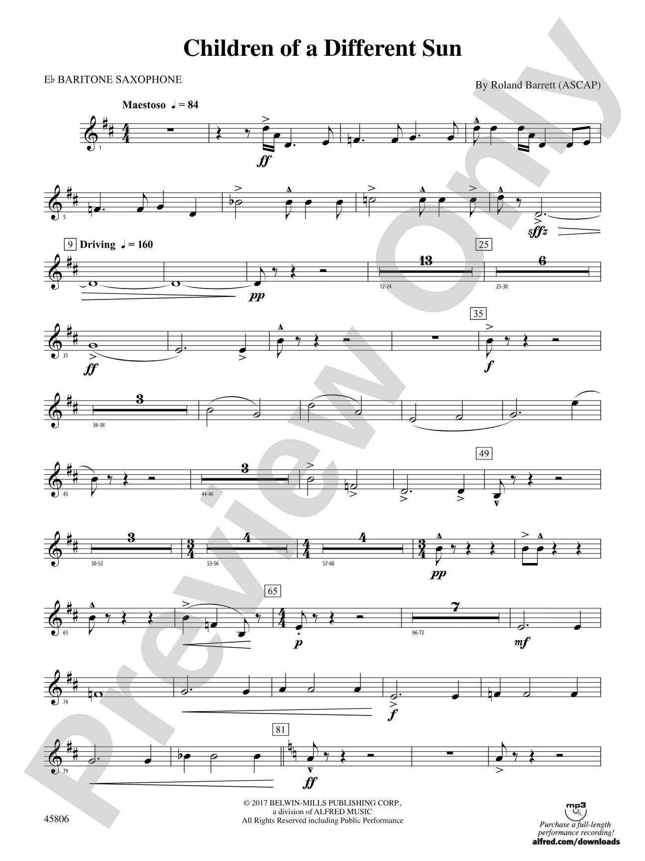 Children of a Different Sun: E-flat Baritone Saxophone
