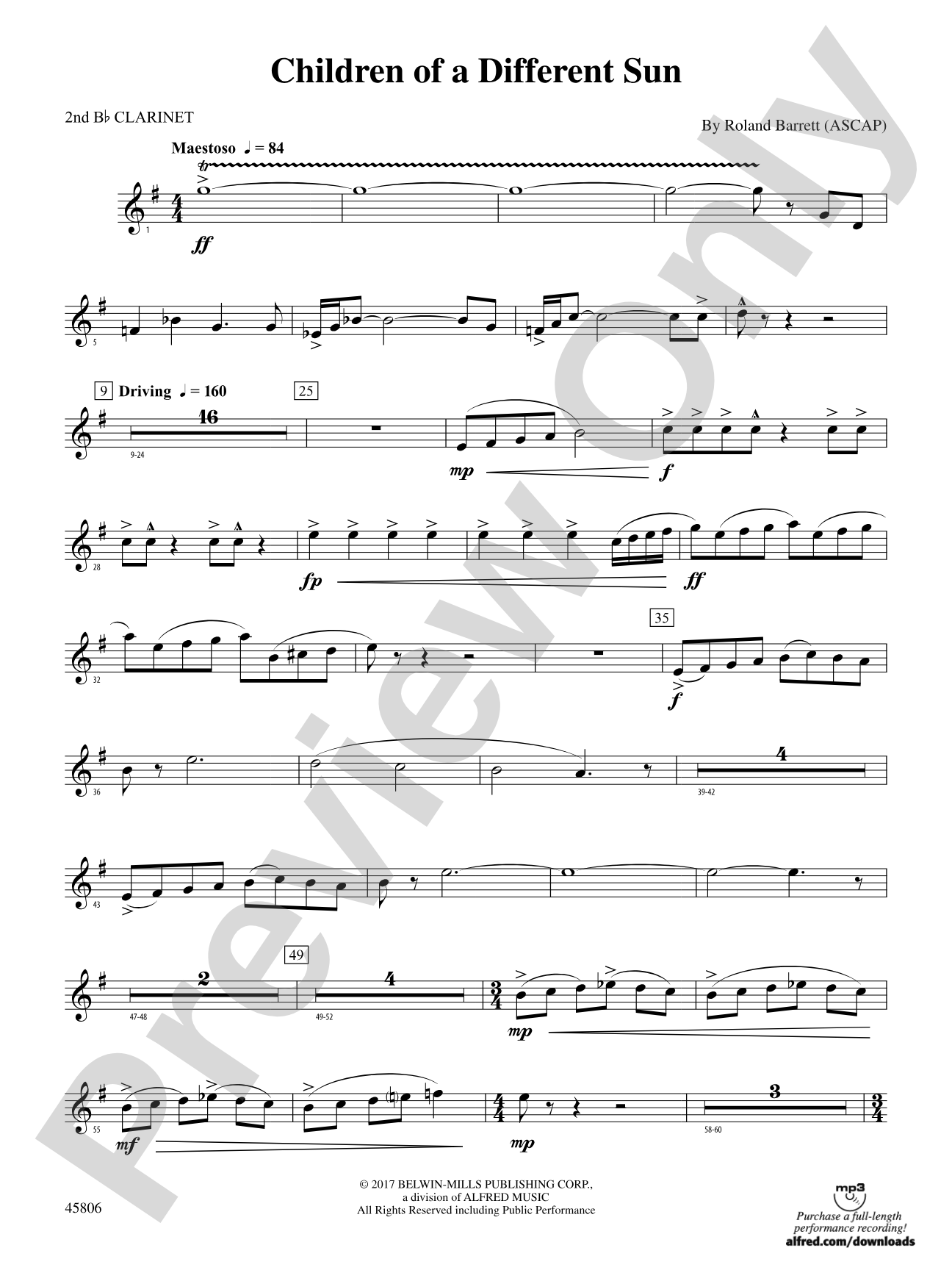 Children of a Different Sun: 2nd B-flat Clarinet