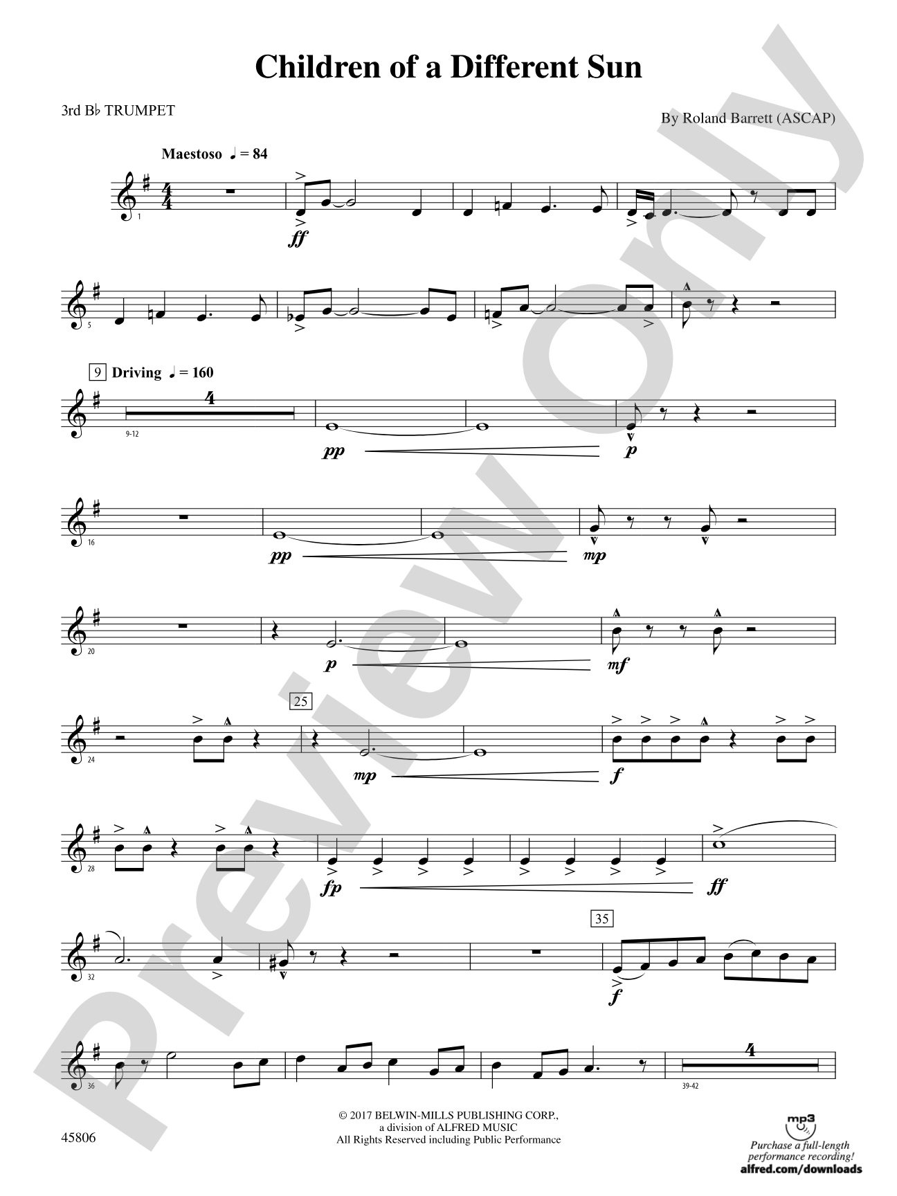 Children of a Different Sun: 3rd B-flat Trumpet