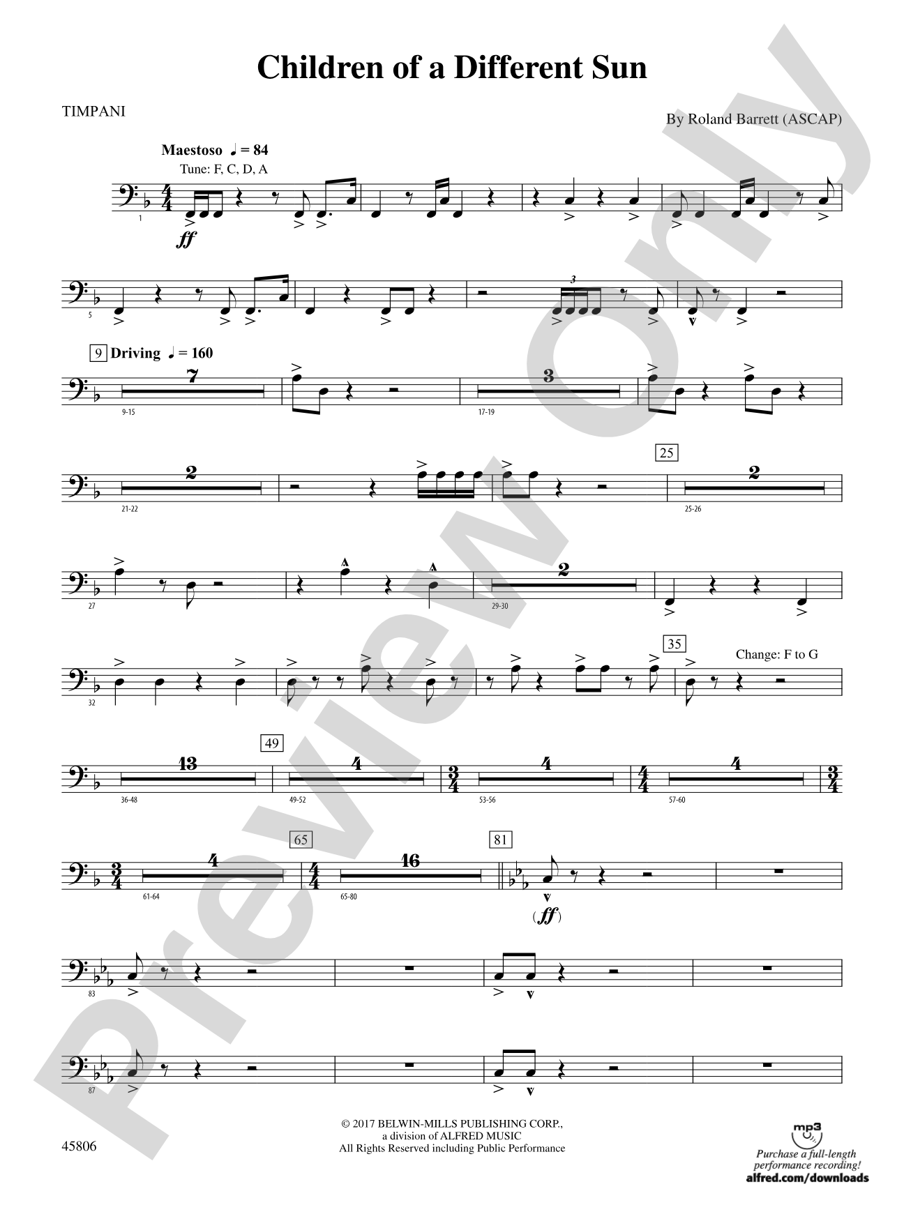Children of a Different Sun: Timpani