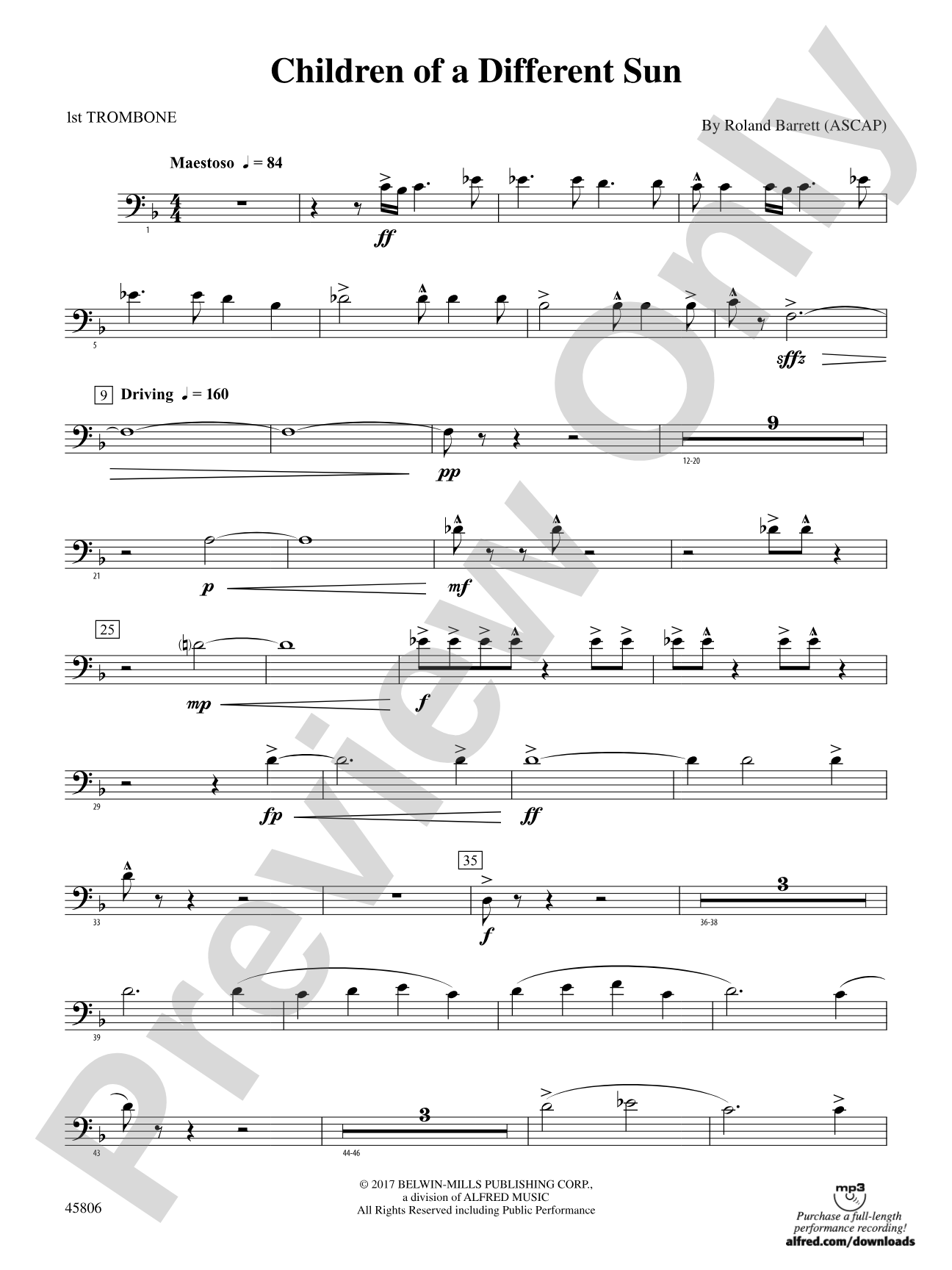 Children of a Different Sun: 1st Trombone
