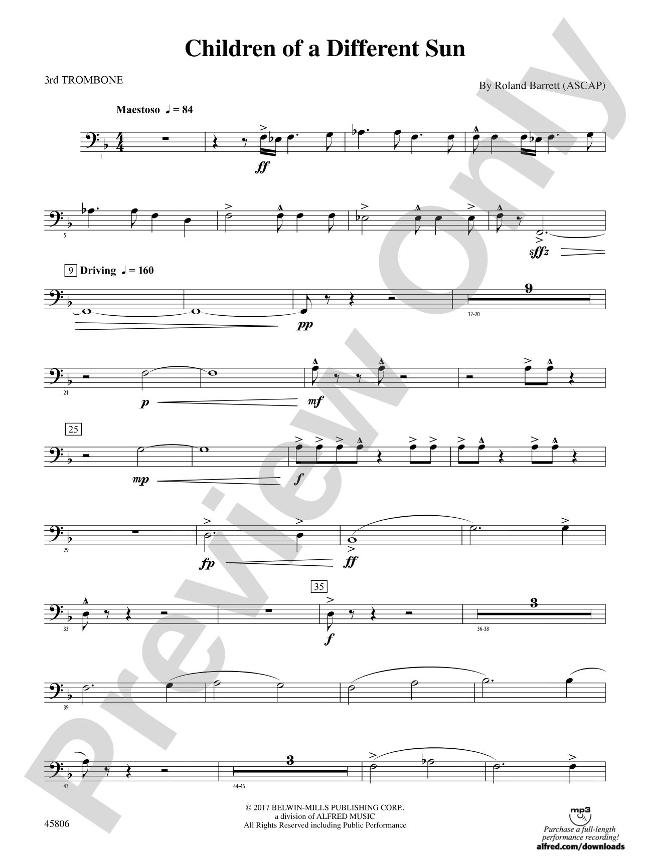 Children of a Different Sun: 3rd Trombone