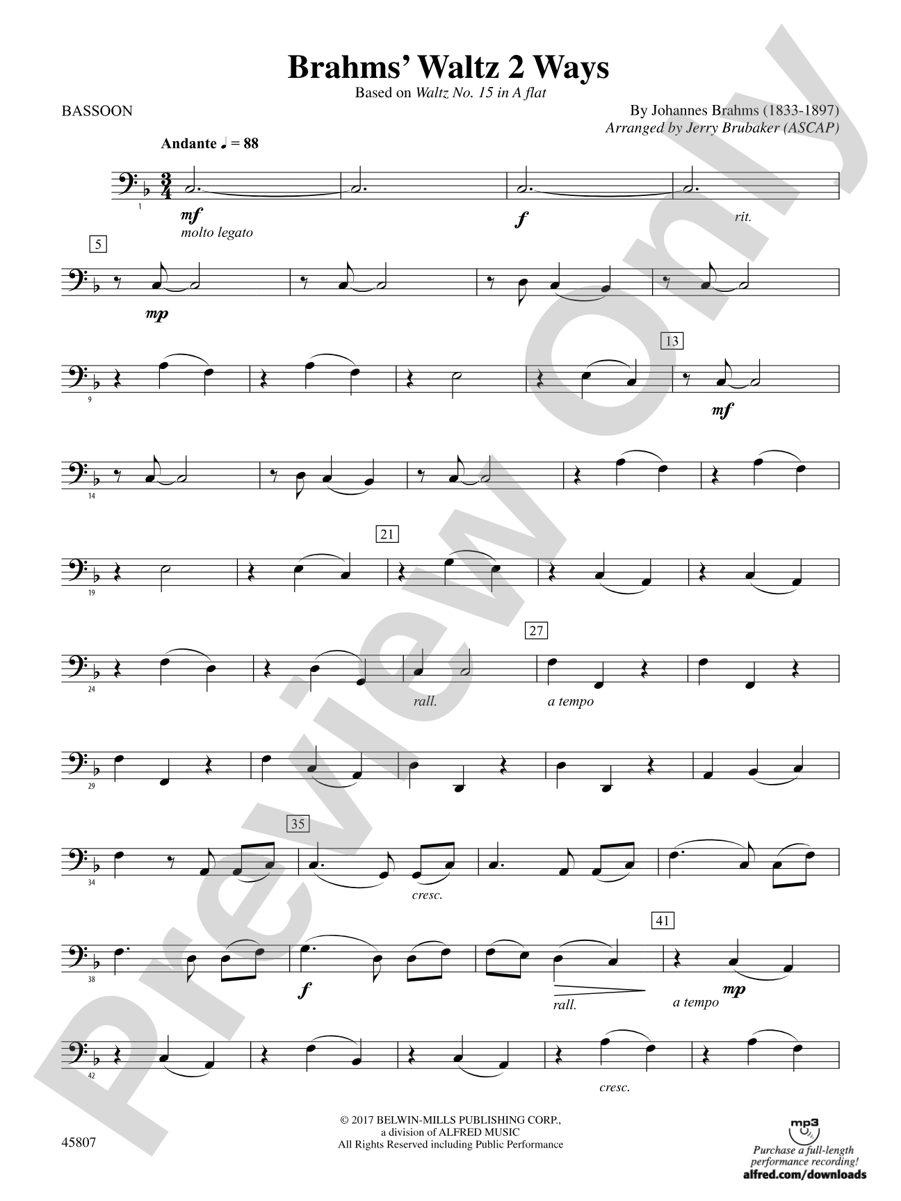 Brahms' Waltz 2 Ways: Bassoon
