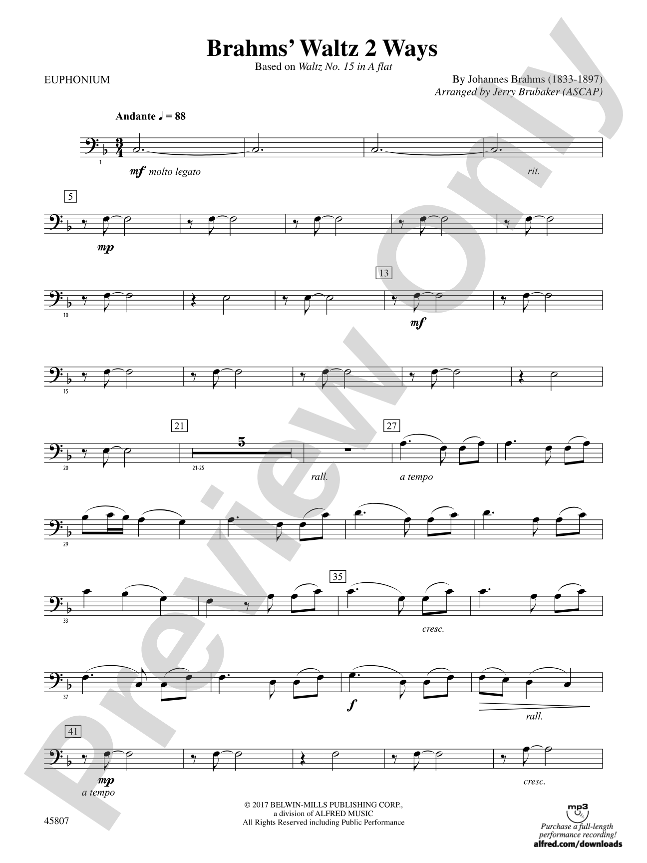 Brahms' Waltz 2 Ways: Baritone B.C.