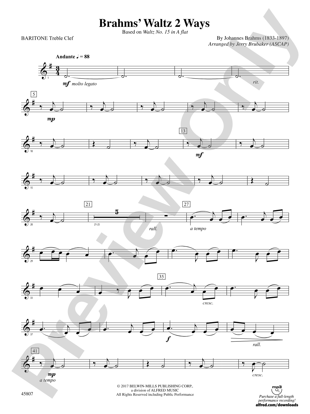 Brahms' Waltz 2 Ways: Baritone T.C.